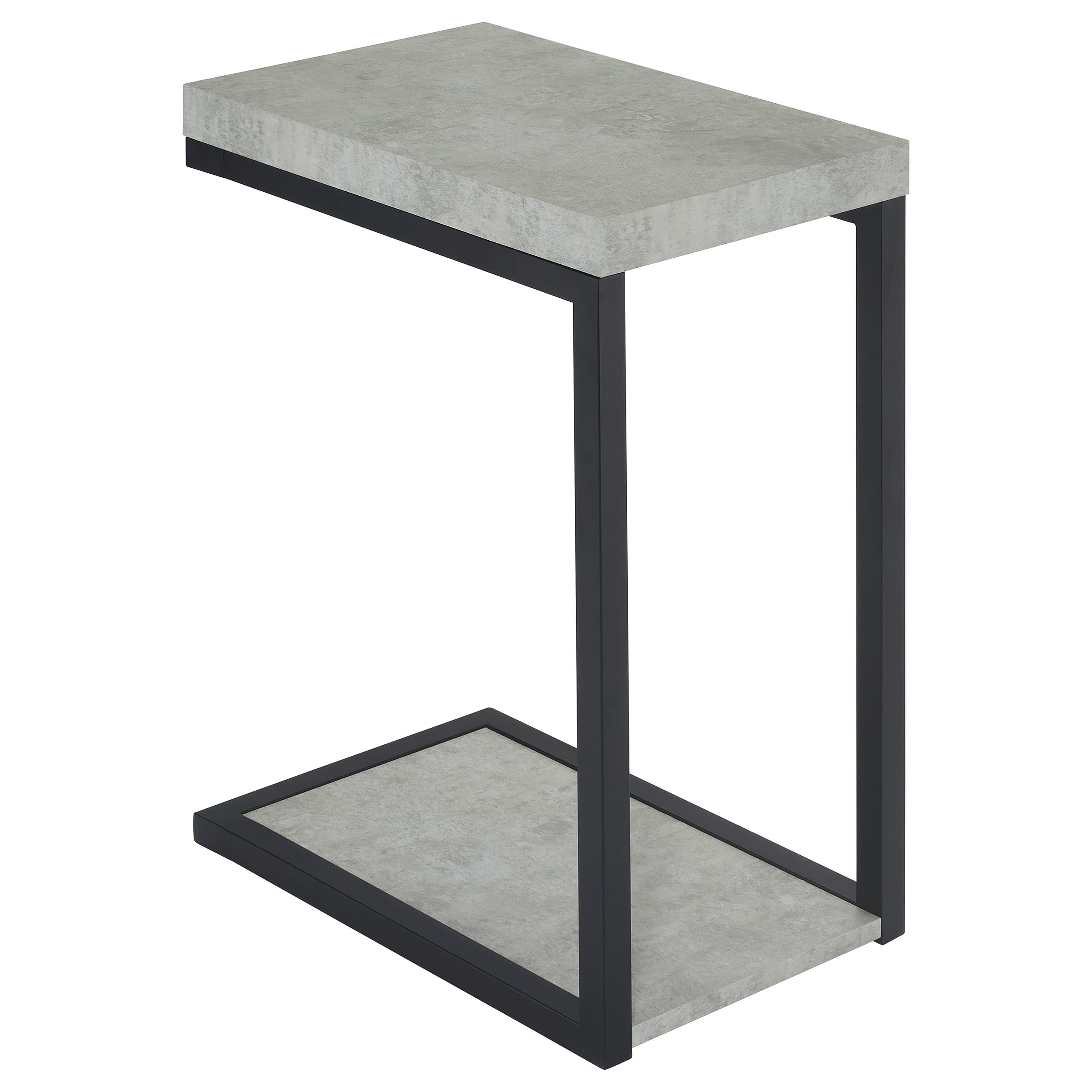 Beck Engineered Wood C-Shape Sofa Side Table Cement — view 1