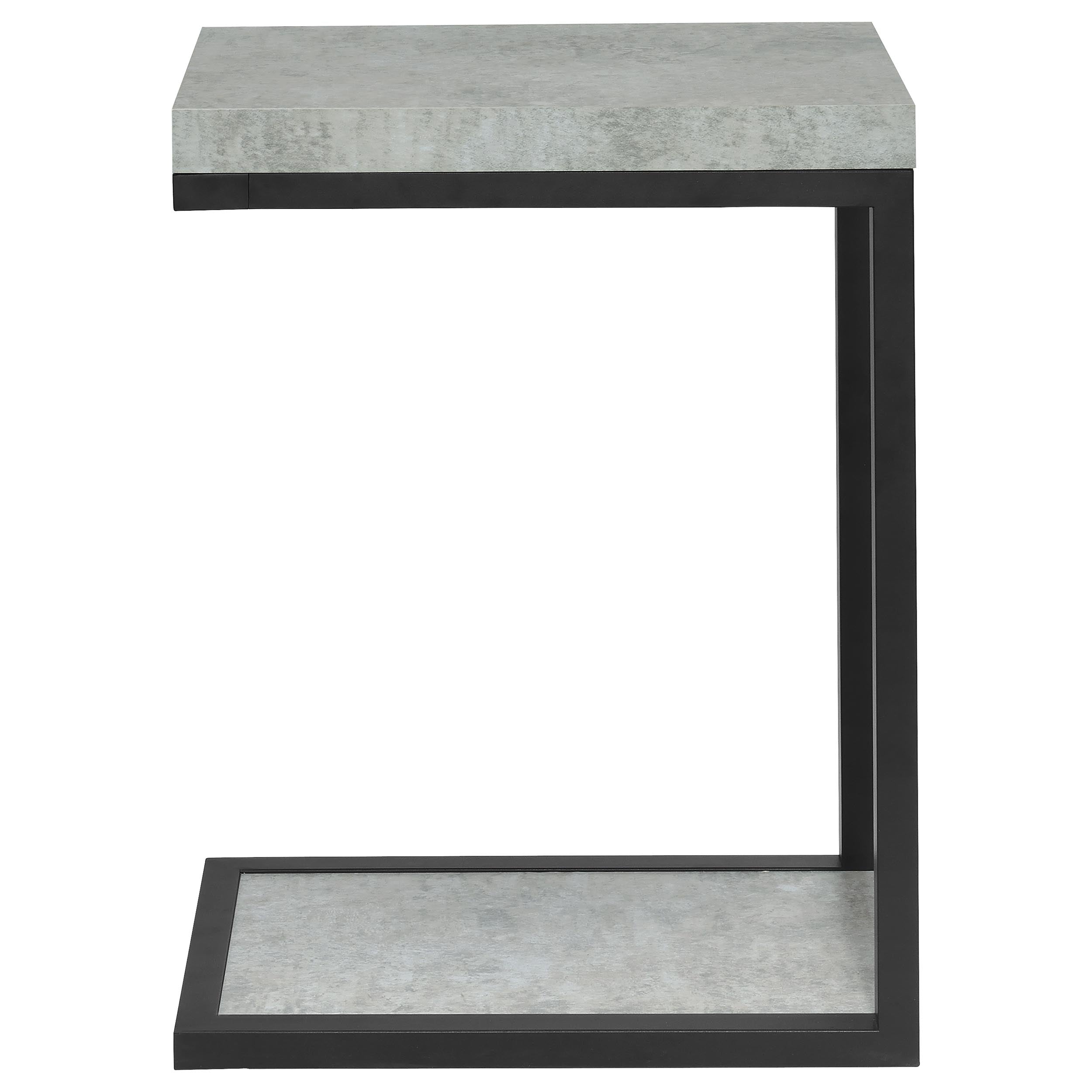 Beck Engineered Wood C-Shape Sofa Side Table Cement — view 4