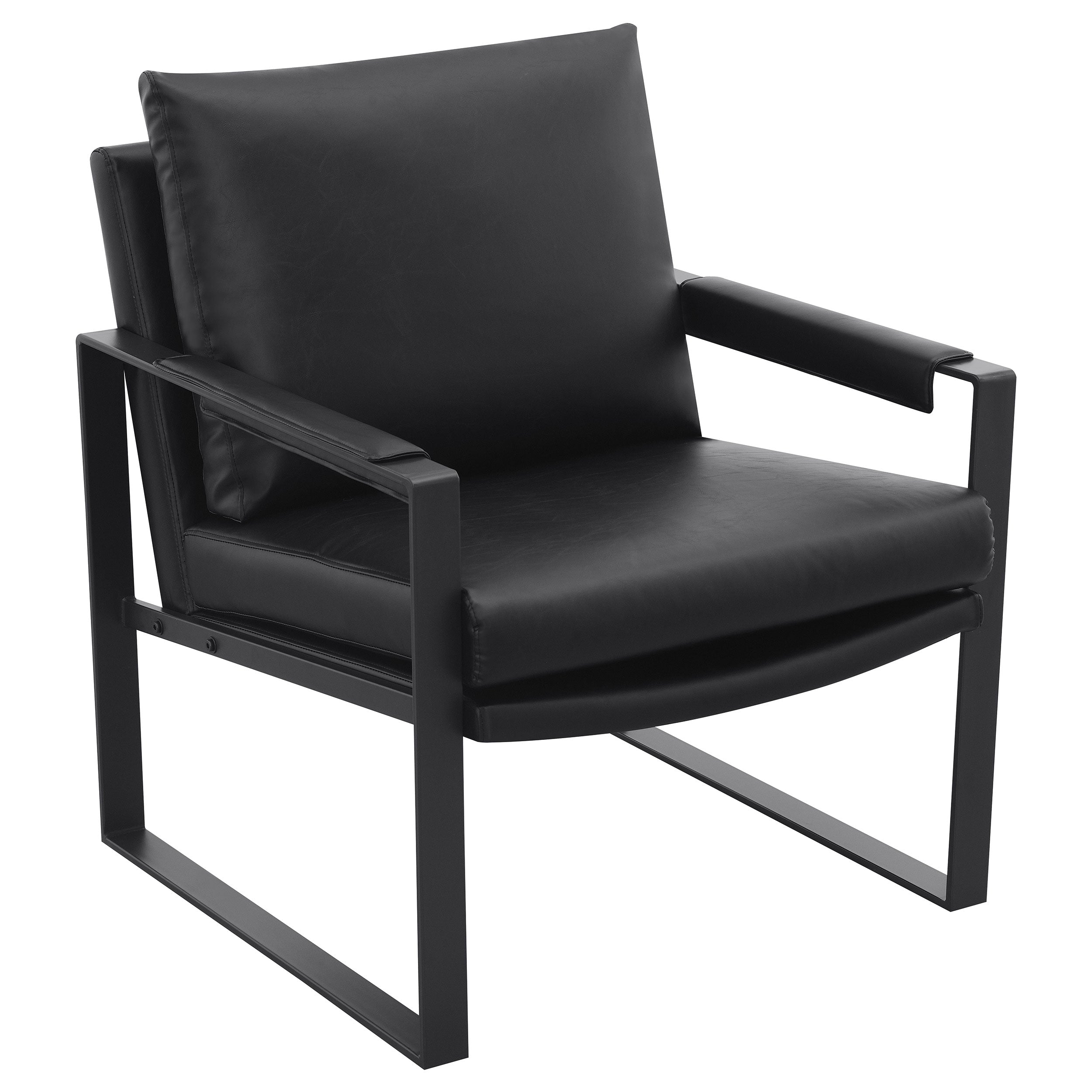 Rosalind Upholstered Track Arm Accent Chair Black — view 1