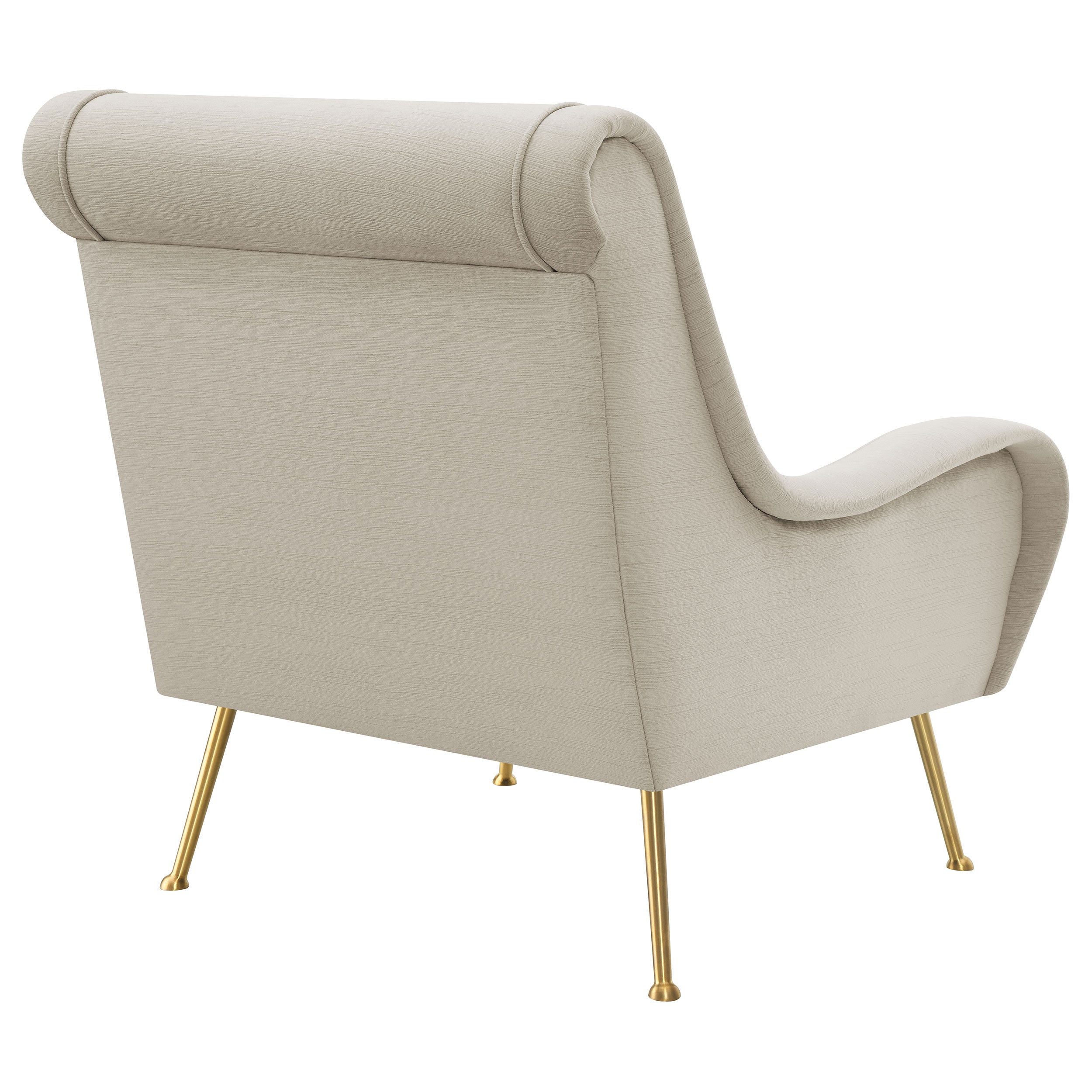 Ricci Upholstered Saddle Arm Accent Chair Stone — view 7