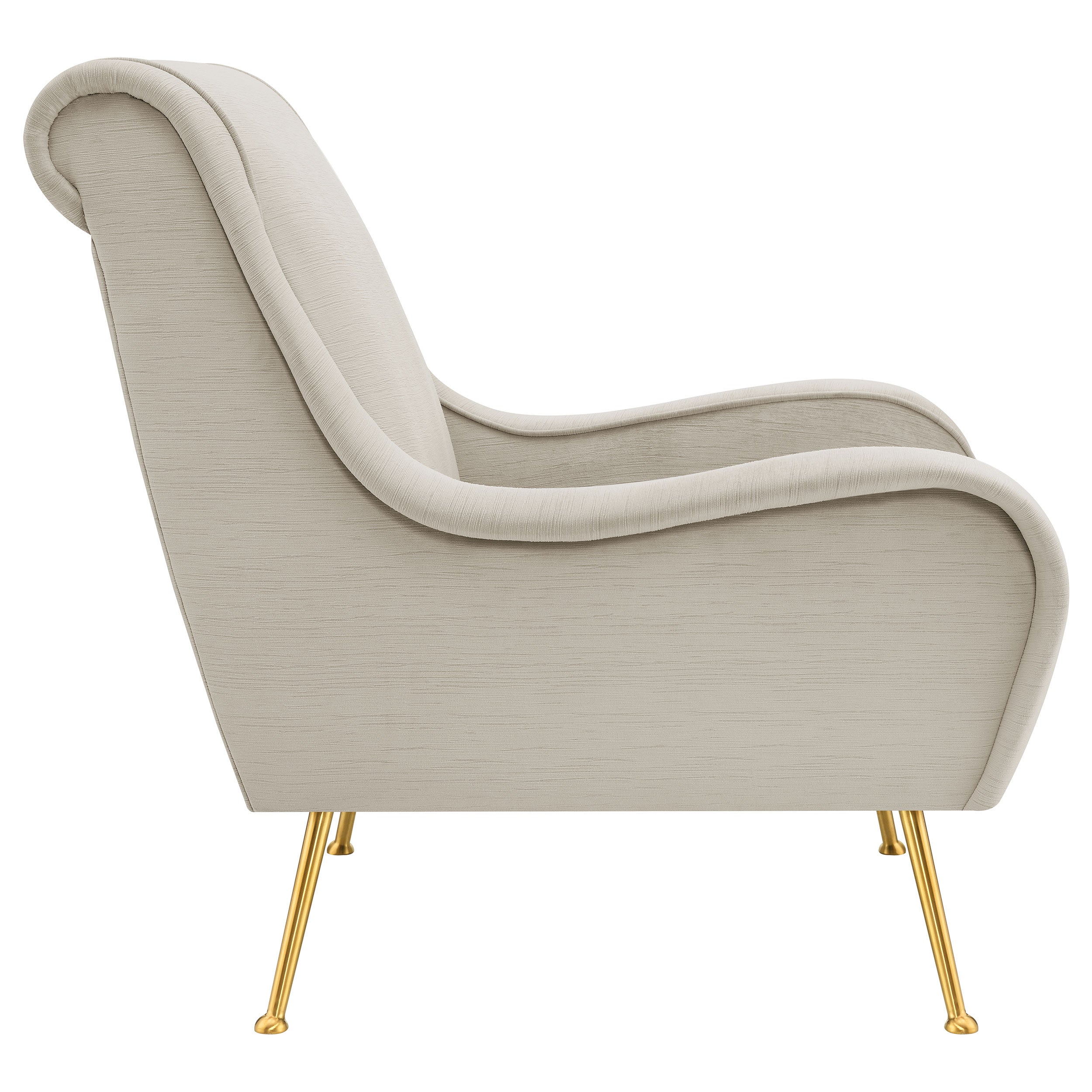 Ricci Upholstered Saddle Arm Accent Chair Stone — view 8
