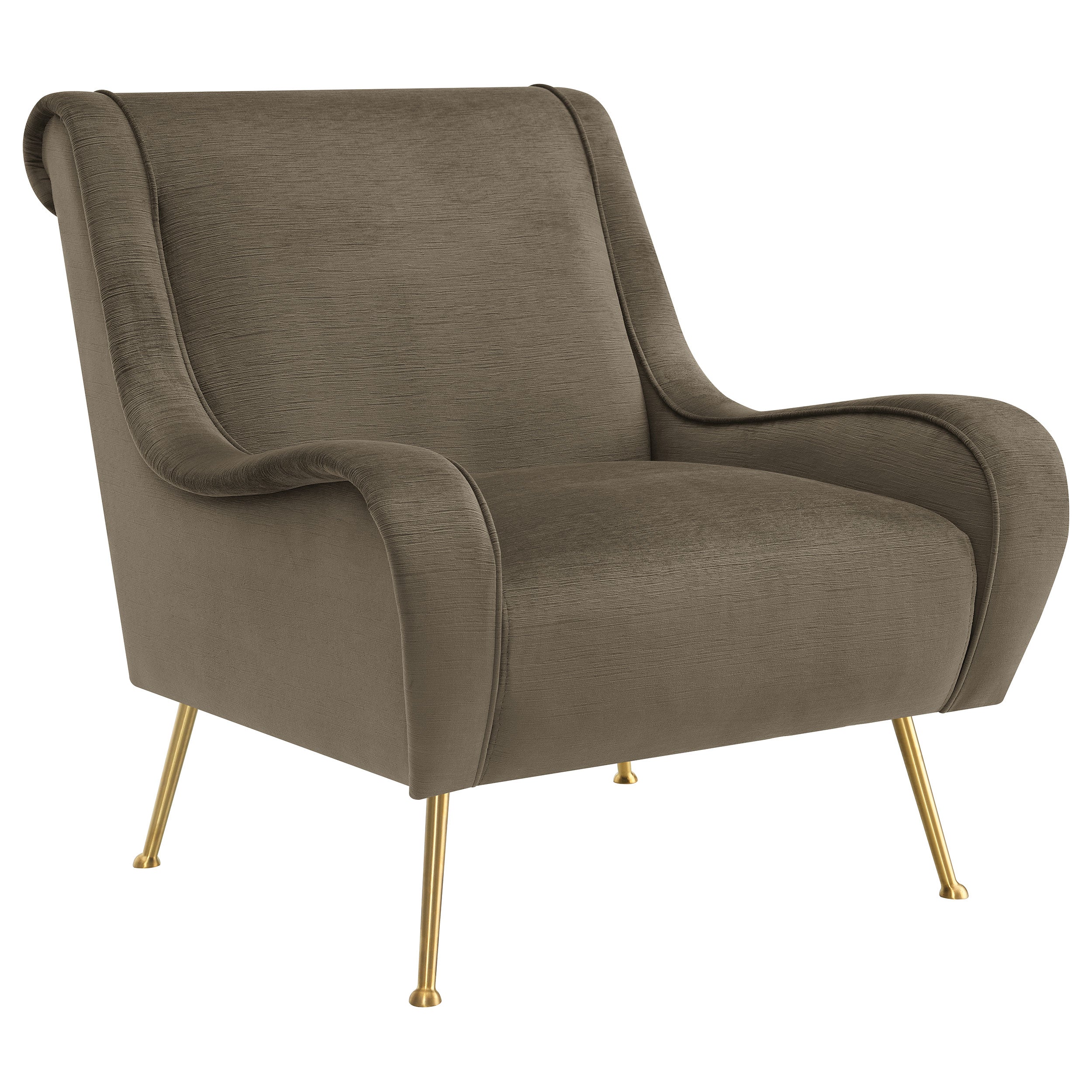 Ricci Upholstered Saddle Arm Accent Chair Truffle — view 1