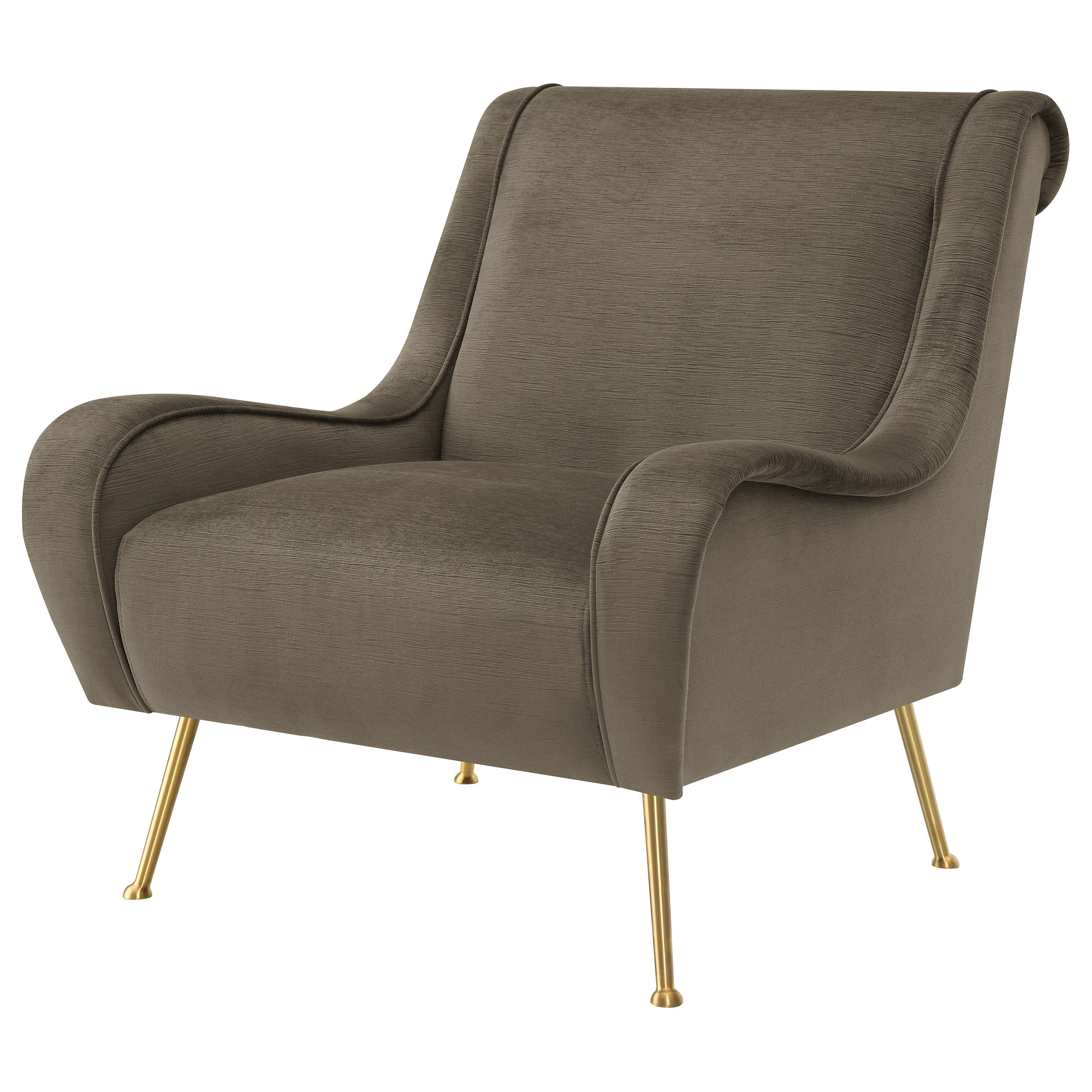 Ricci Upholstered Saddle Arm Accent Chair Truffle — view 4