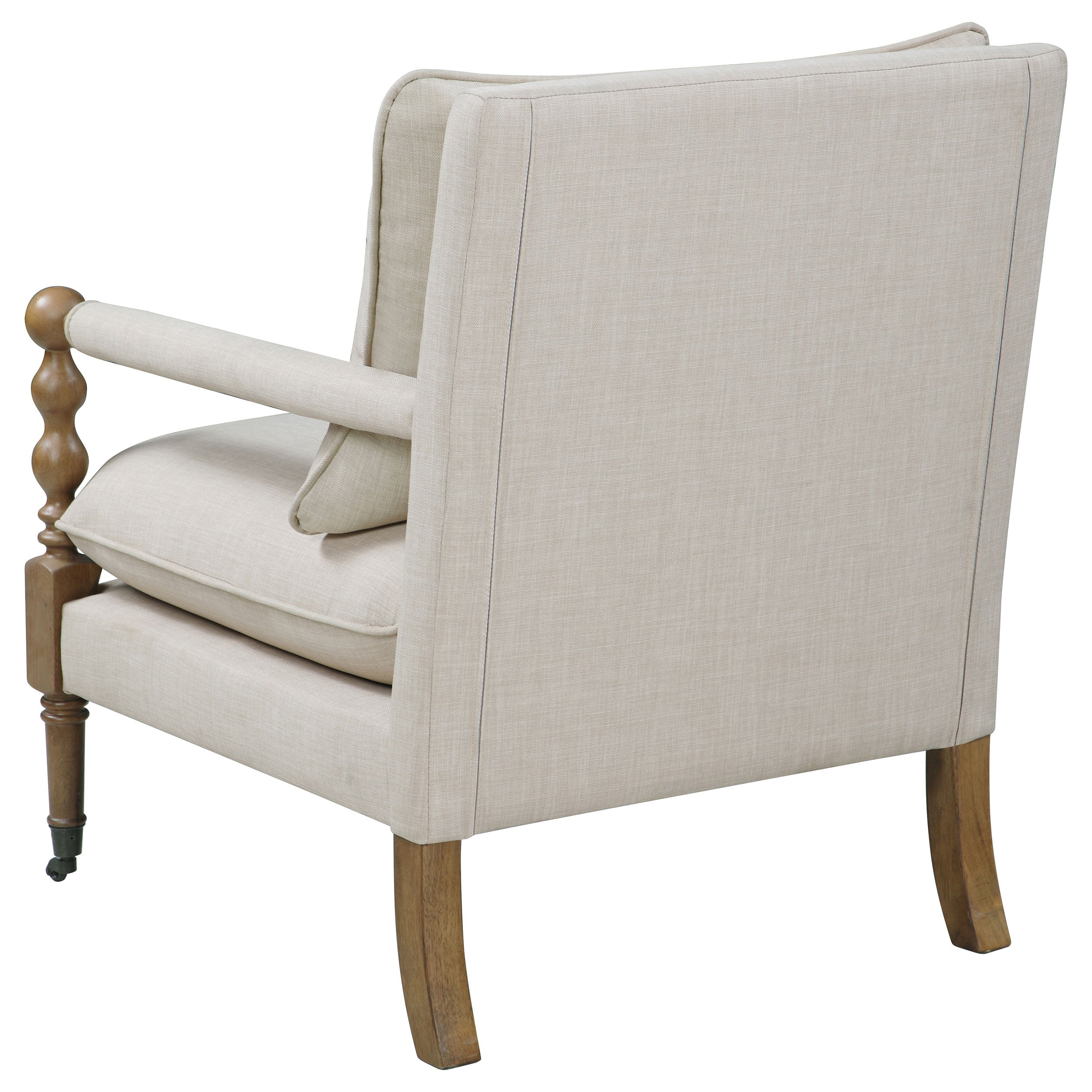 Dempsy Upholstered Accent Chair with Casters Beige — view 5