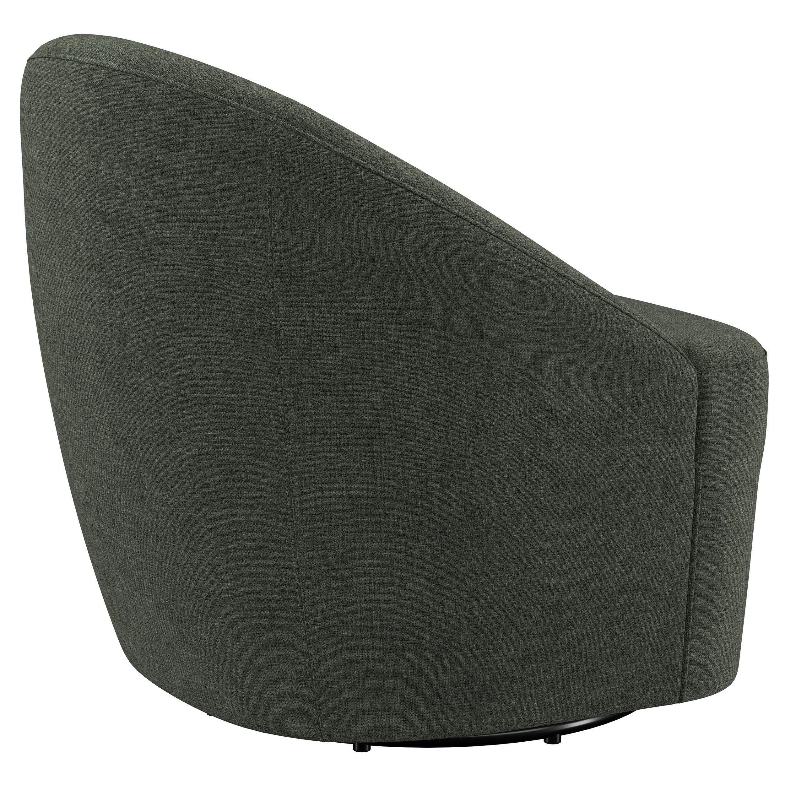 Leon Upholstered Barrel Accent Swivel Chair Hunter Green — view 8