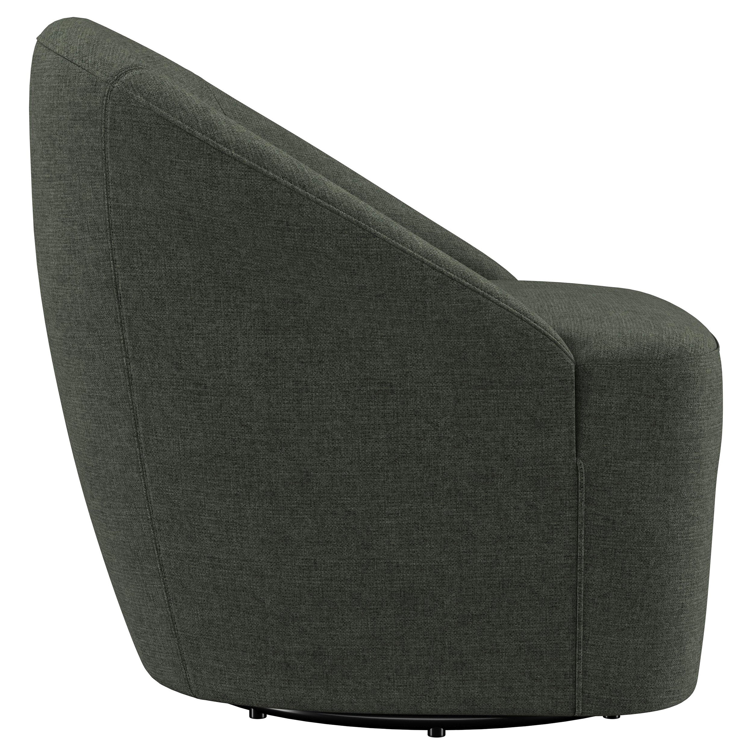 Leon Upholstered Barrel Accent Swivel Chair Hunter Green — view 9