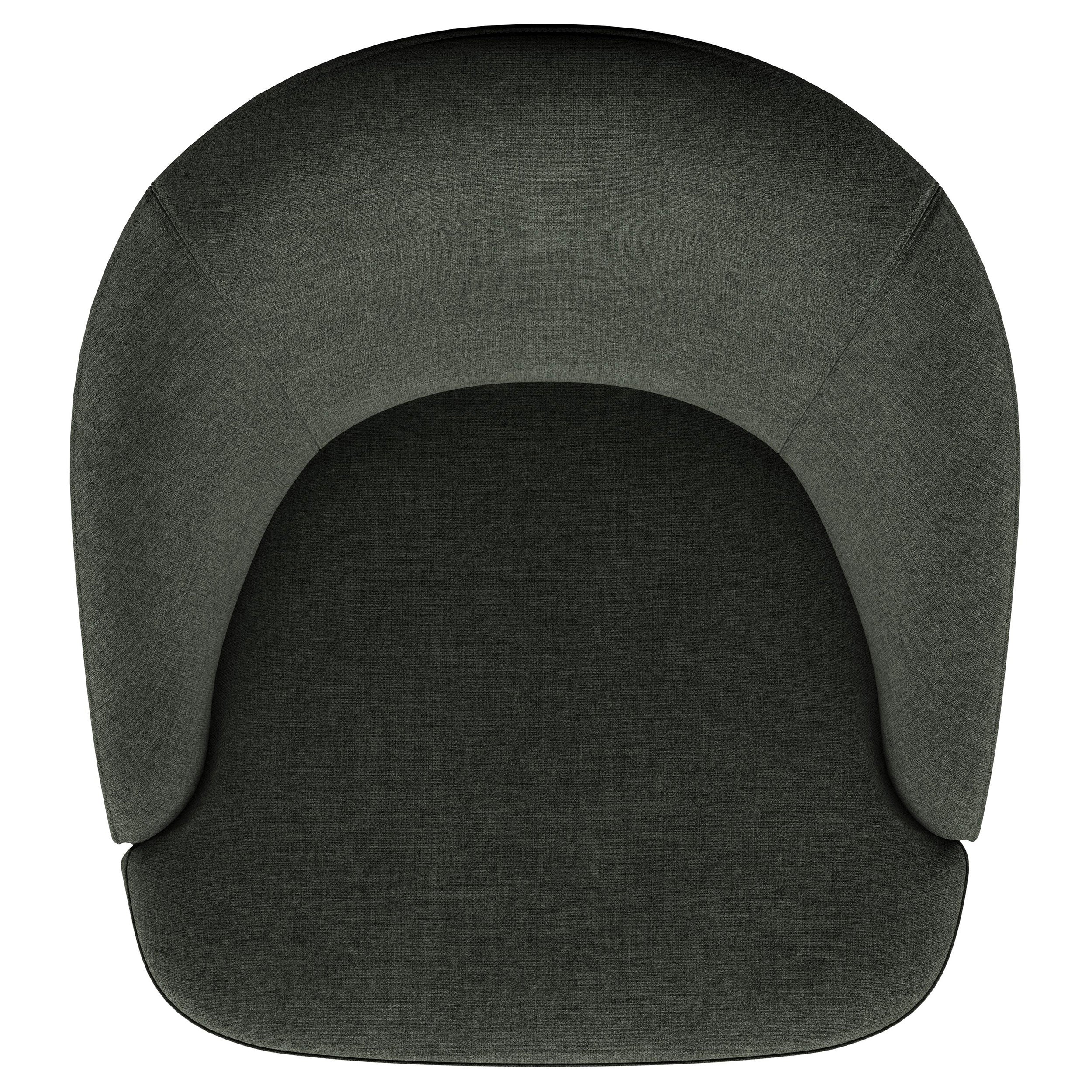 Leon Upholstered Barrel Accent Swivel Chair Hunter Green — view 10