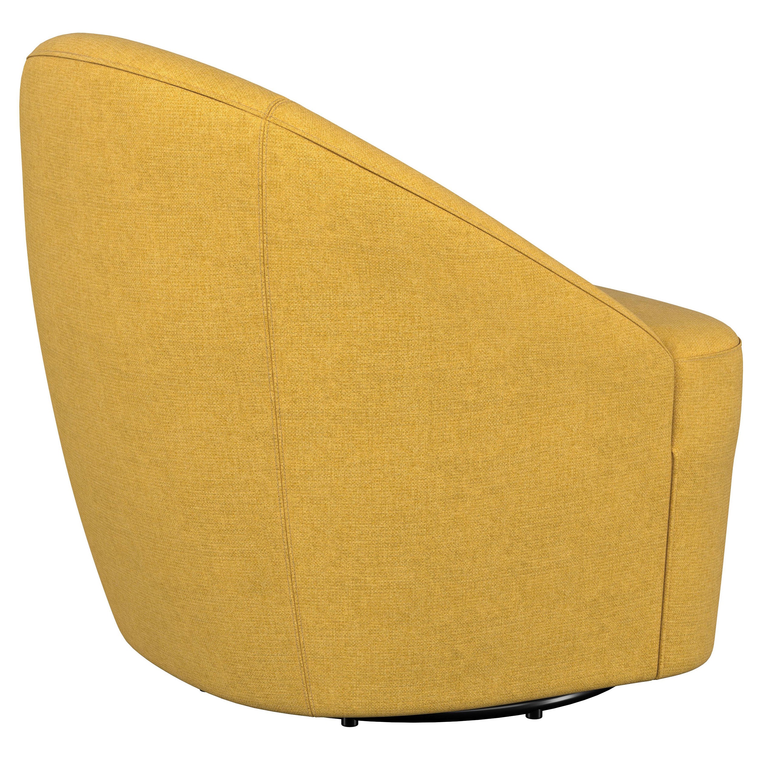 Leon Upholstered Barrel Accent Swivel Chair Mustard Yellow — view 8