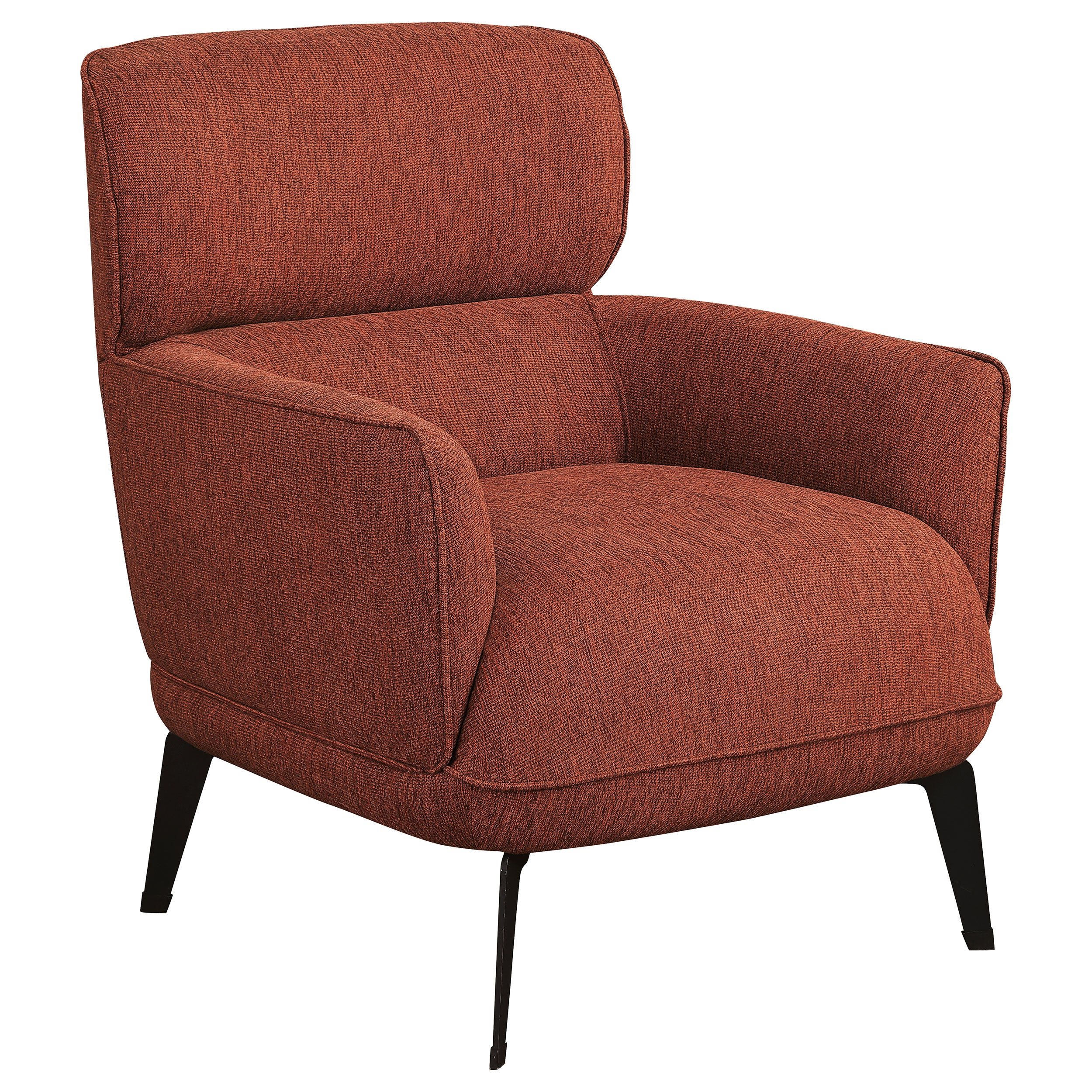 Andrea Upholstered Crescent Arm Accent Chair Orange — view 1