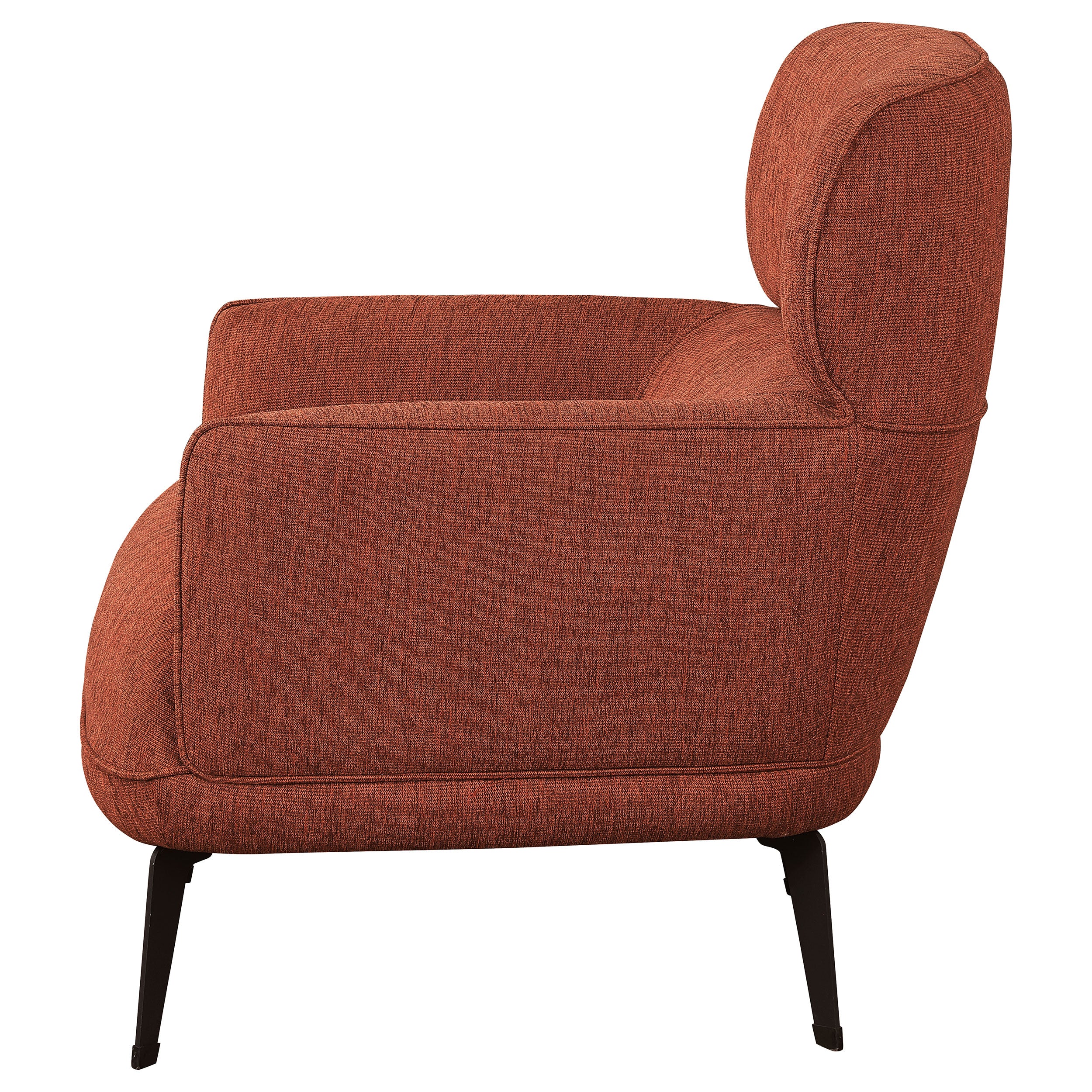Andrea Upholstered Crescent Arm Accent Chair Orange — view 5