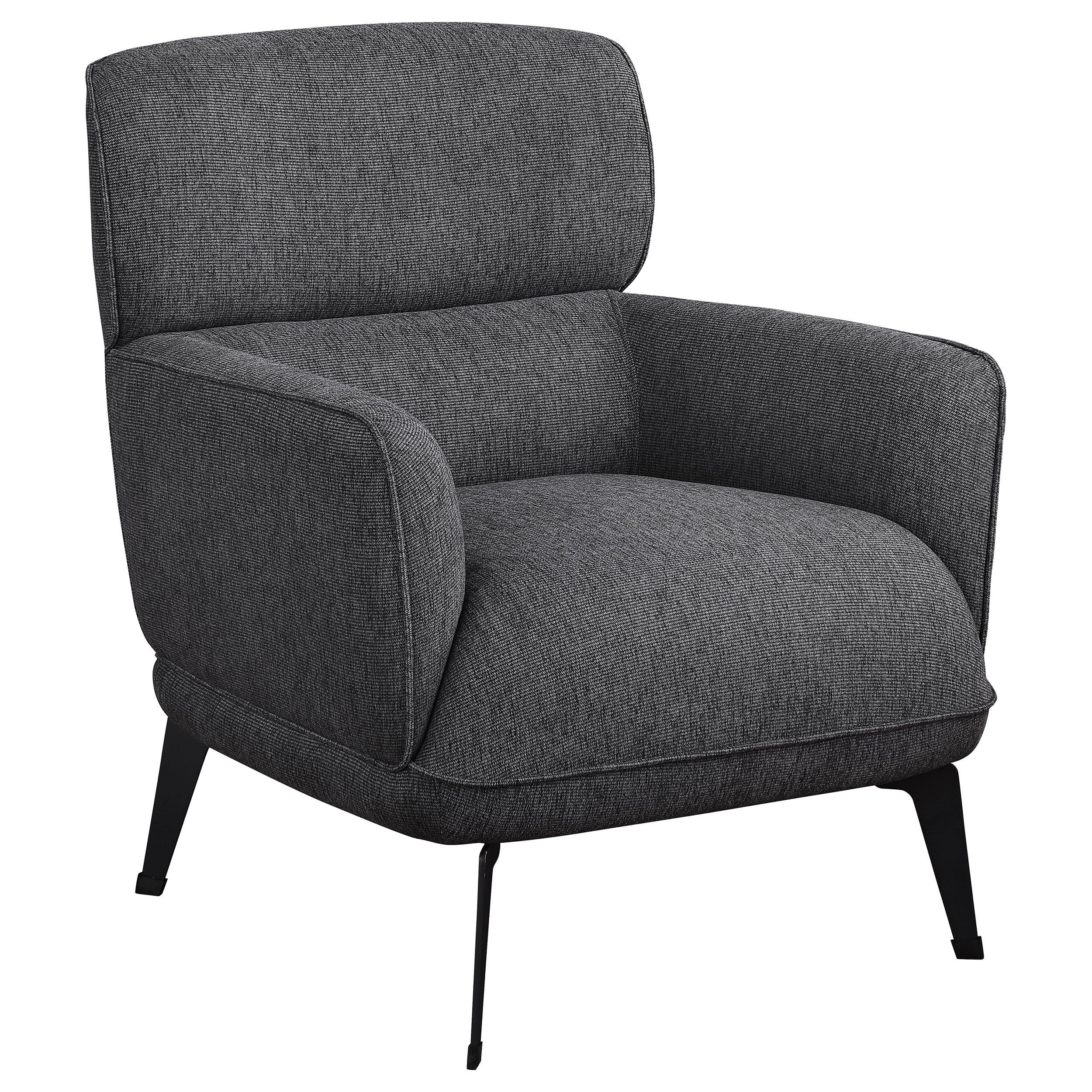 Andrea Upholstered Crescent Arm Accent Chair Grey — view 1