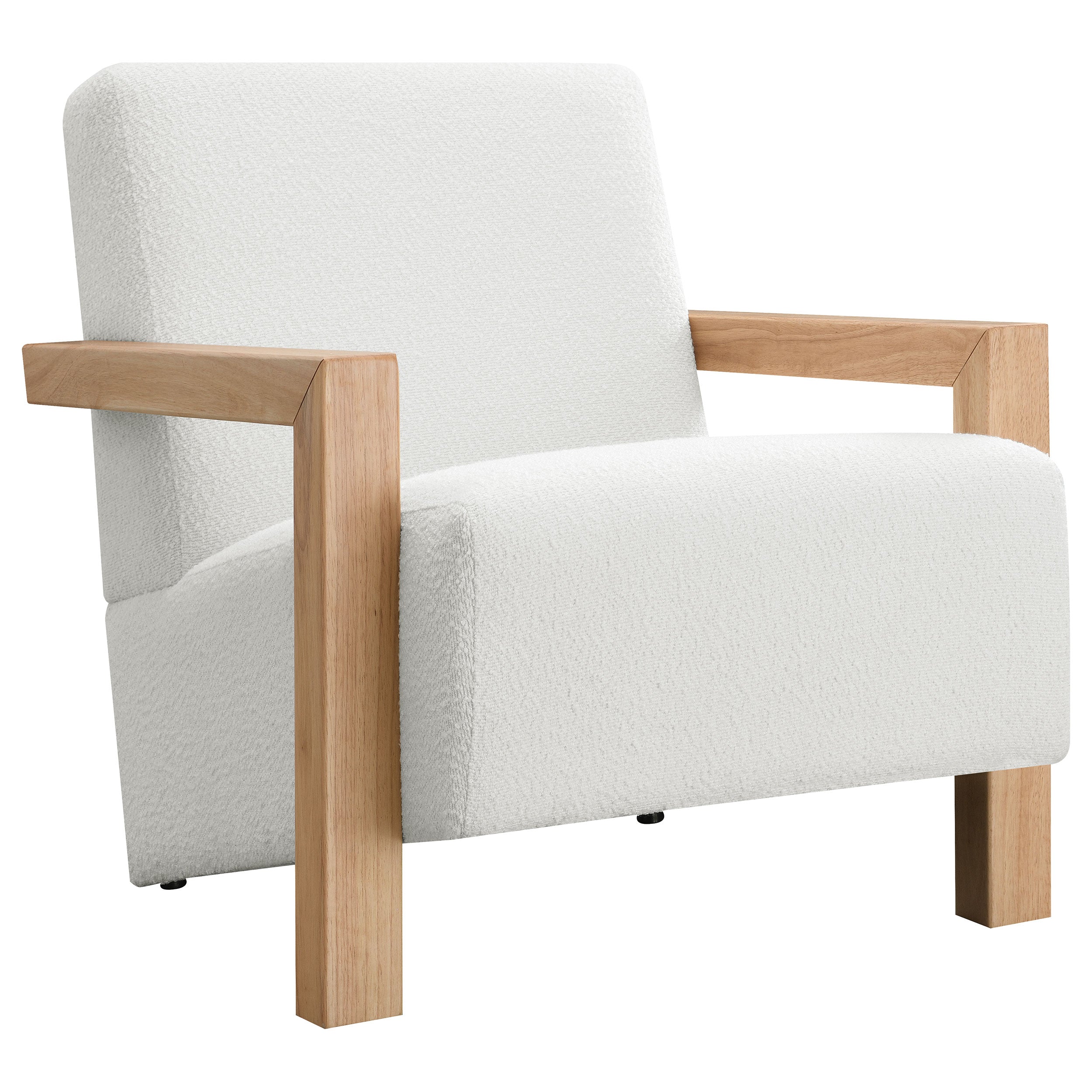 Fitzroy Boucle Upholstered Accent Arm Chair Ivory — view 1