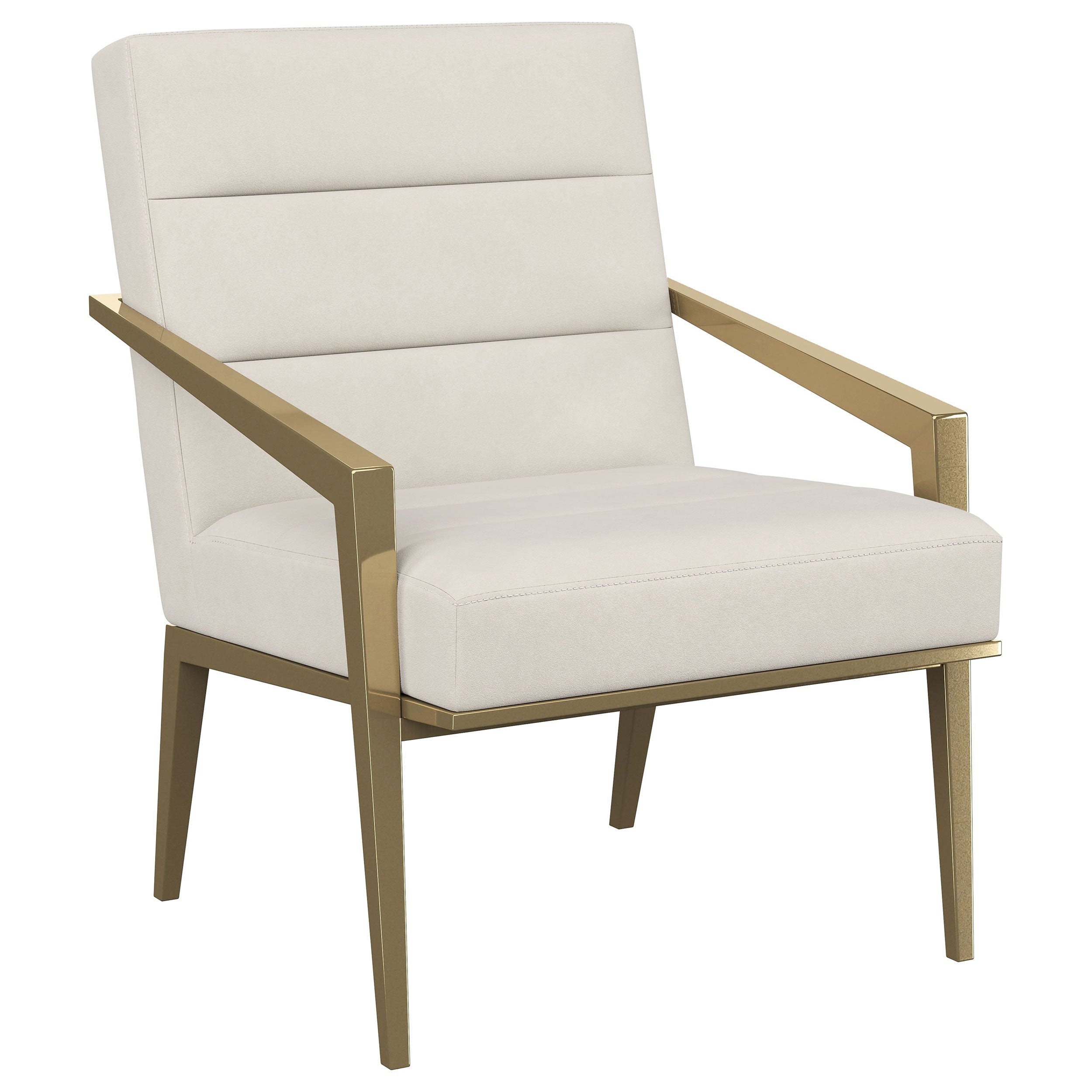 Kirra Upholstered Metal Arm Accent Chair Cream — view 1