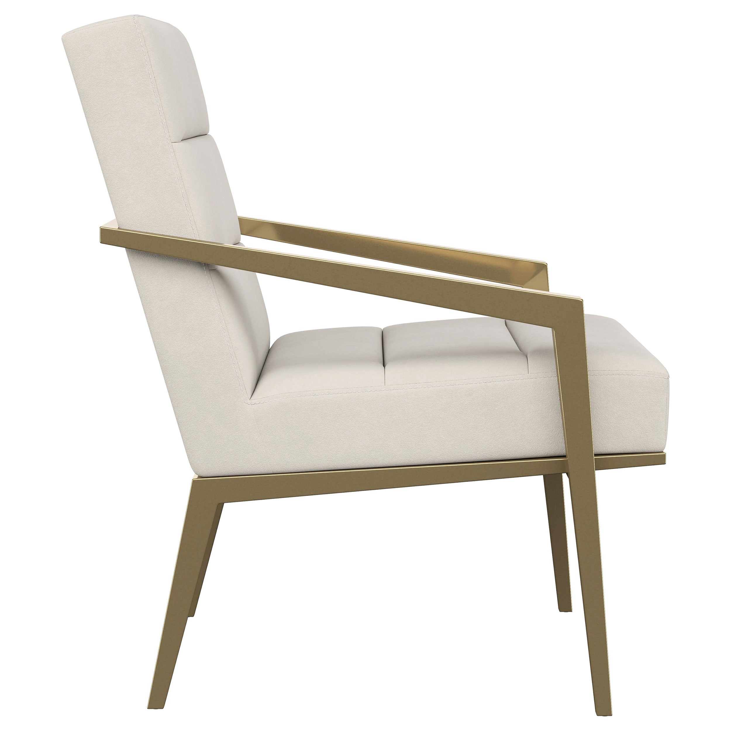 Kirra Upholstered Metal Arm Accent Chair Cream — view 9