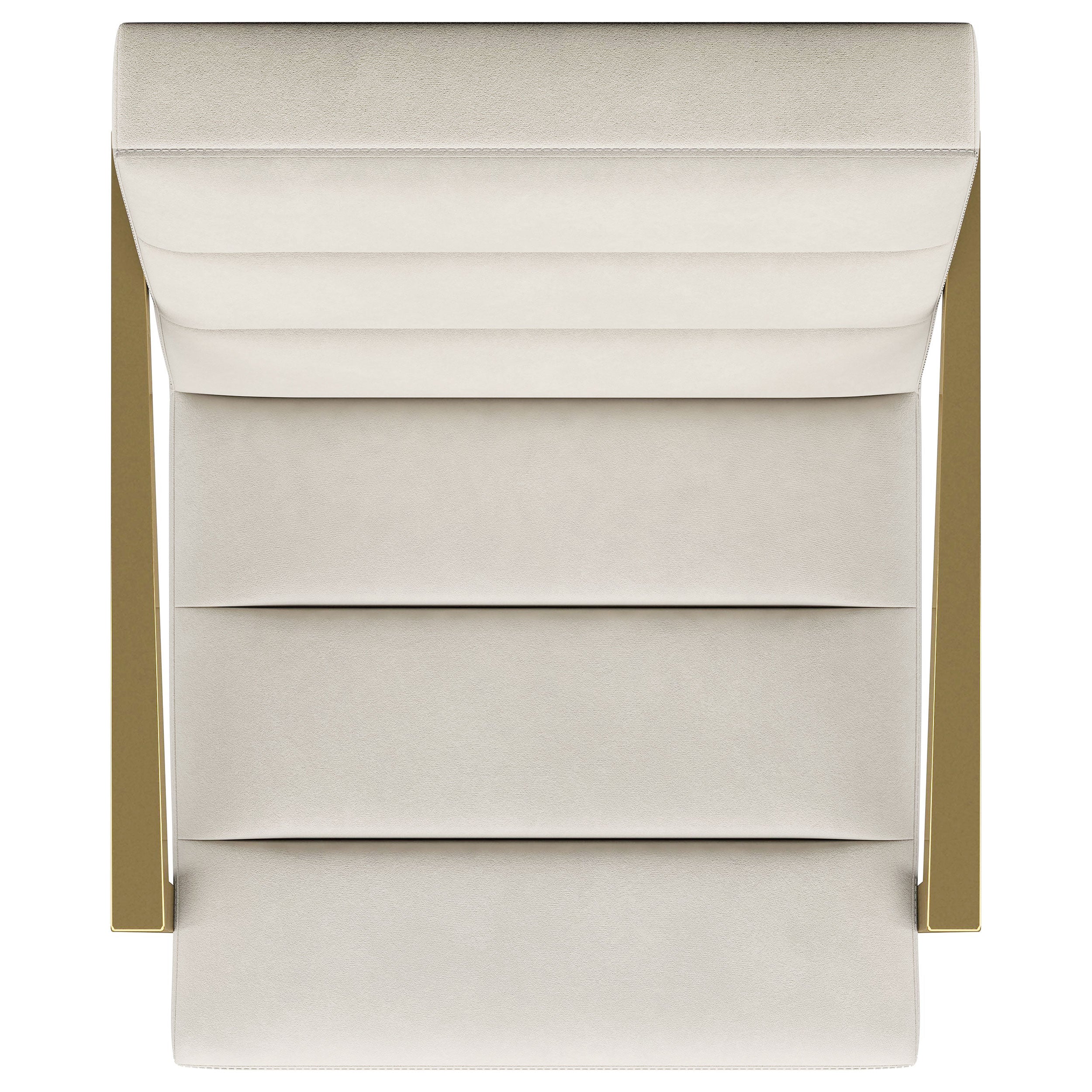 Kirra Upholstered Metal Arm Accent Chair Cream — view 10