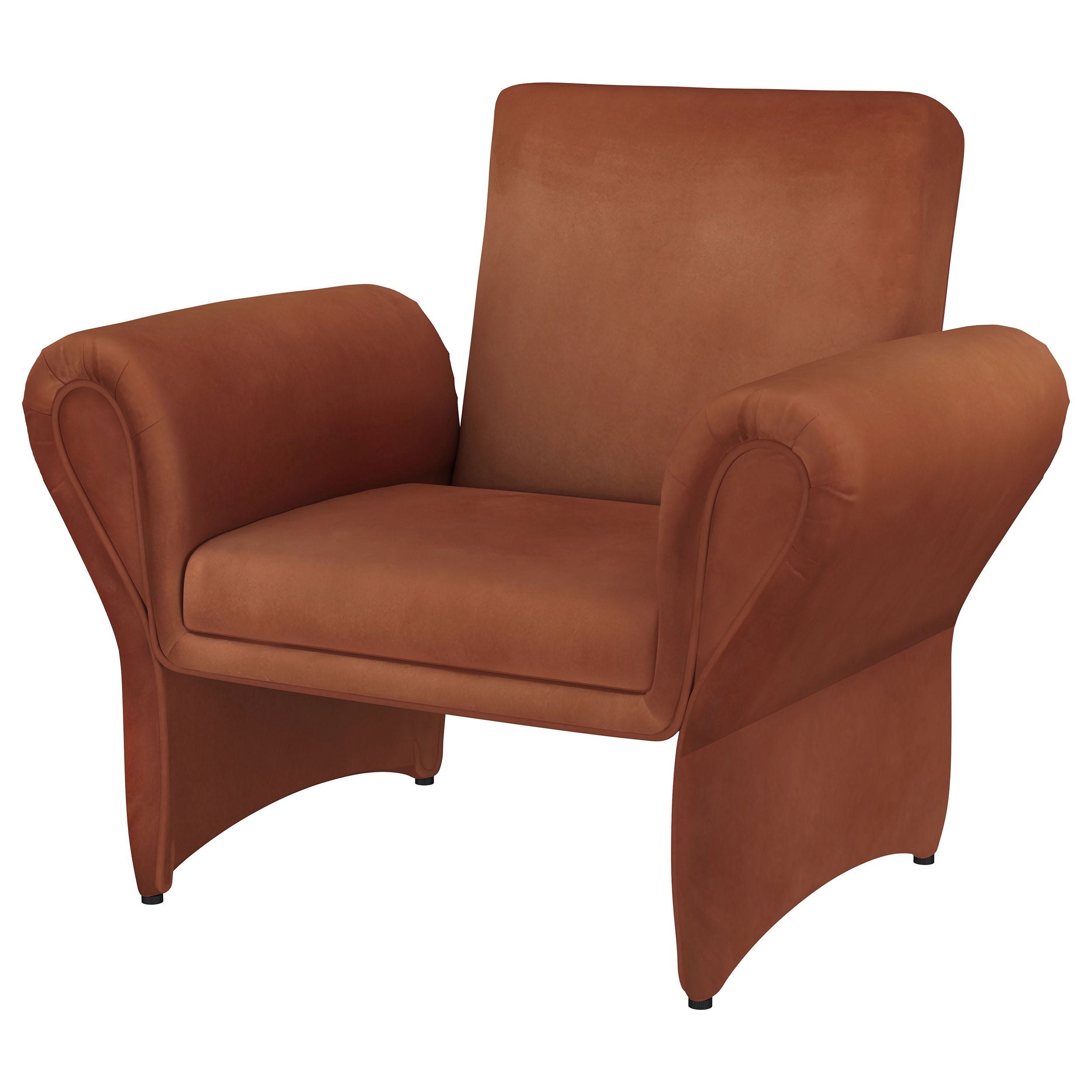 Liana Upholstered Roll Arm Accent Armchair Rust Orange — view 4