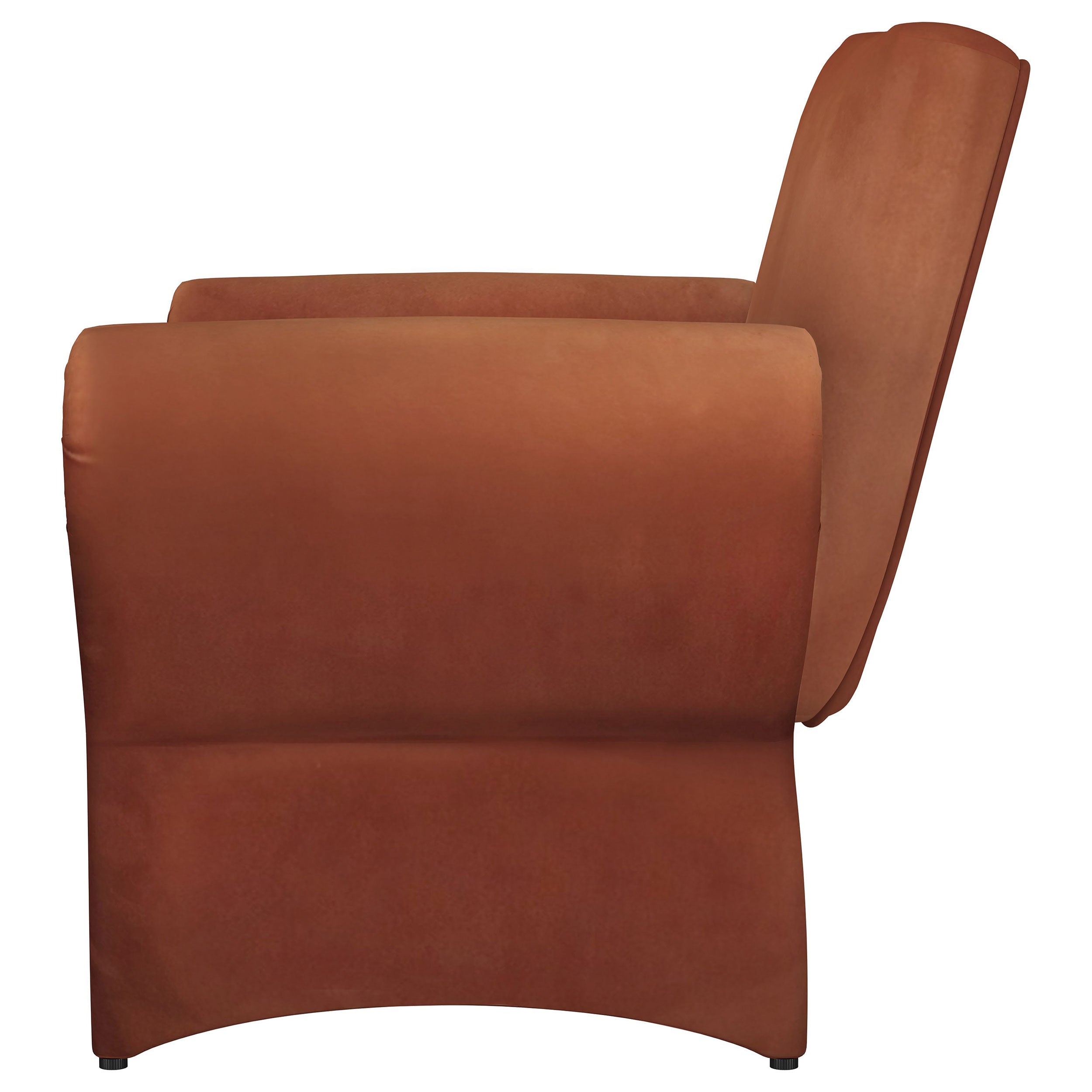 Liana Upholstered Roll Arm Accent Armchair Rust Orange — view 5