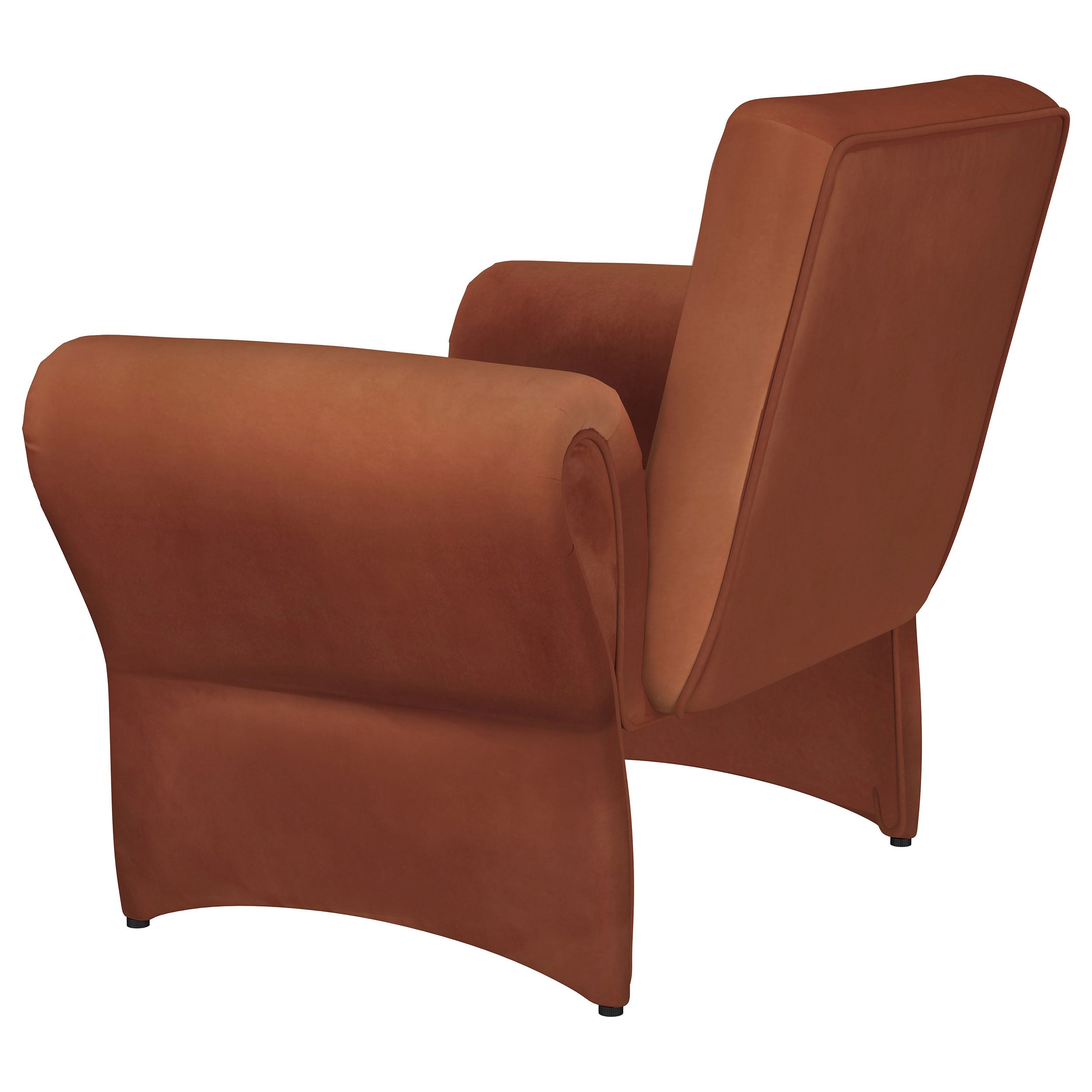 Liana Upholstered Roll Arm Accent Armchair Rust Orange — view 6