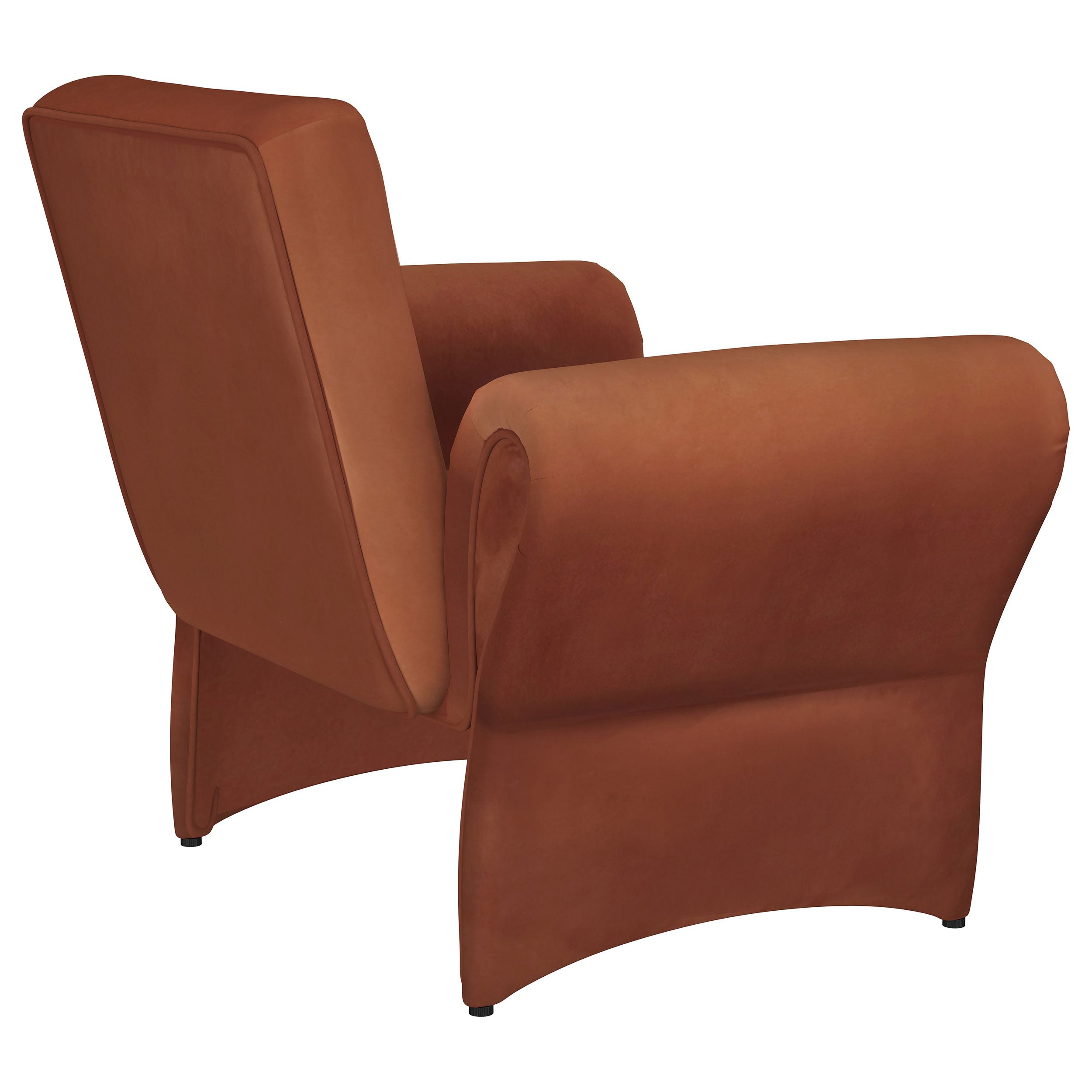 Liana Upholstered Roll Arm Accent Armchair Rust Orange — view 8