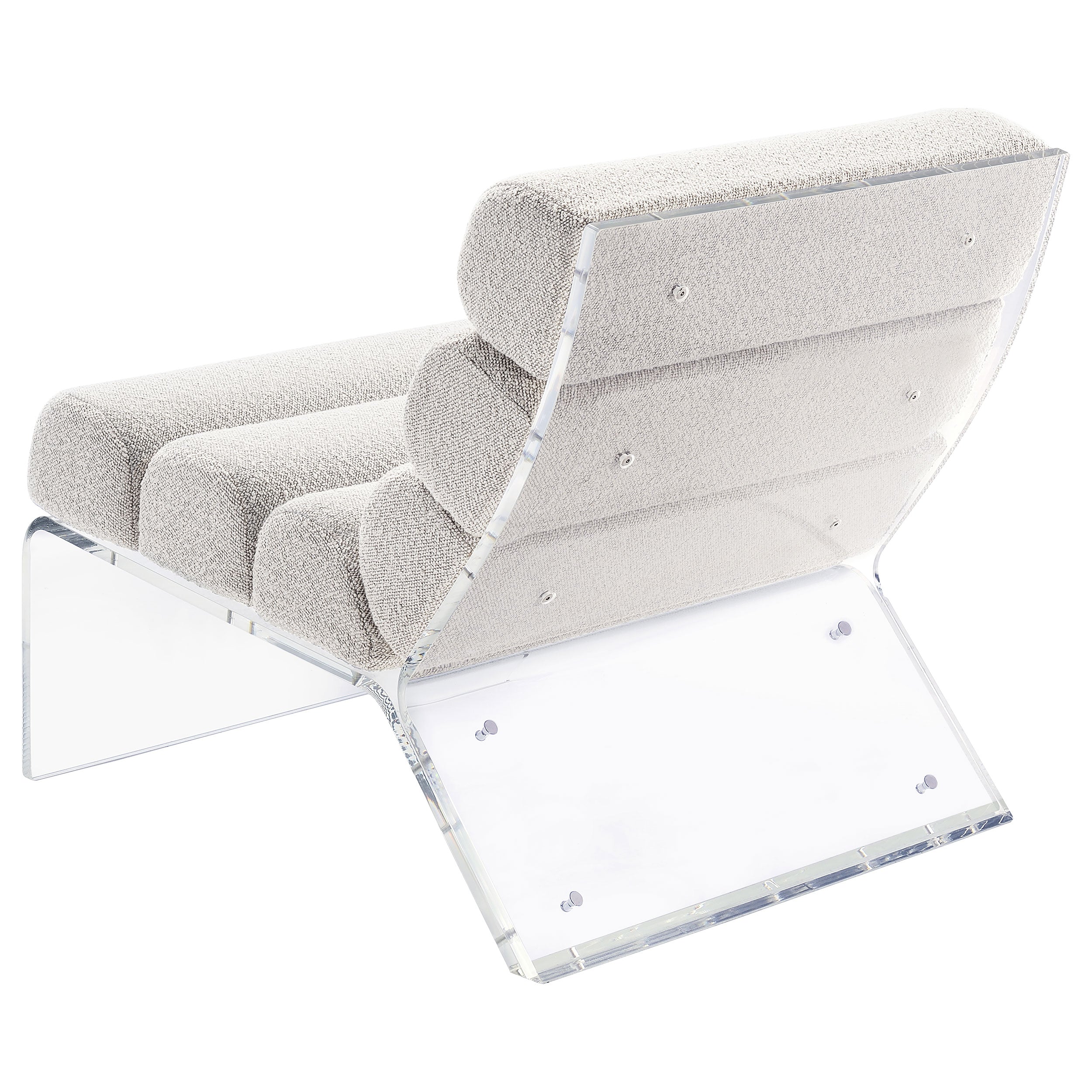 Serreta Boucle Upholstered Armless Acrylic Chair Ivory — view 6