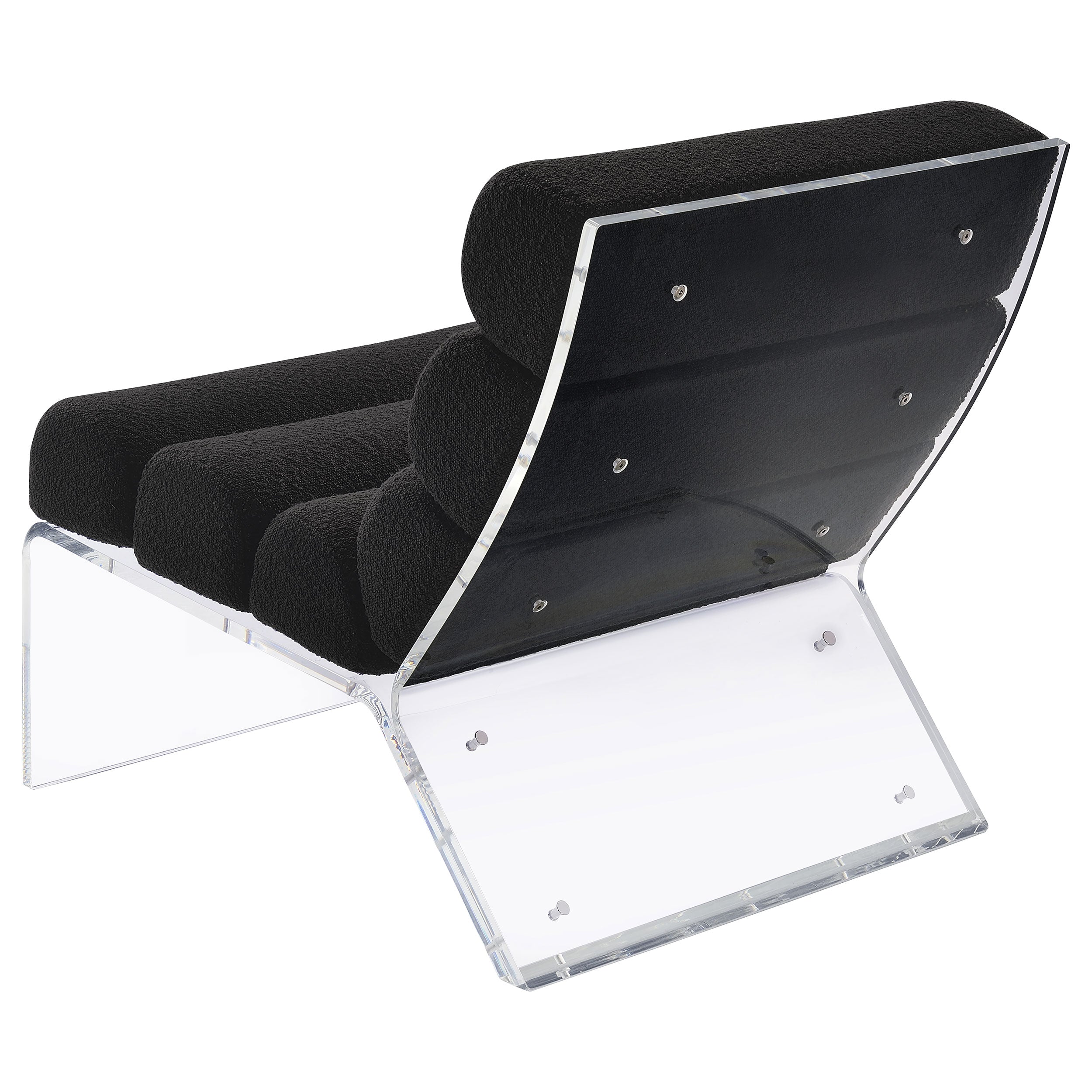 Serreta Boucle Upholstered Armless Acrylic Chair Black — view 6
