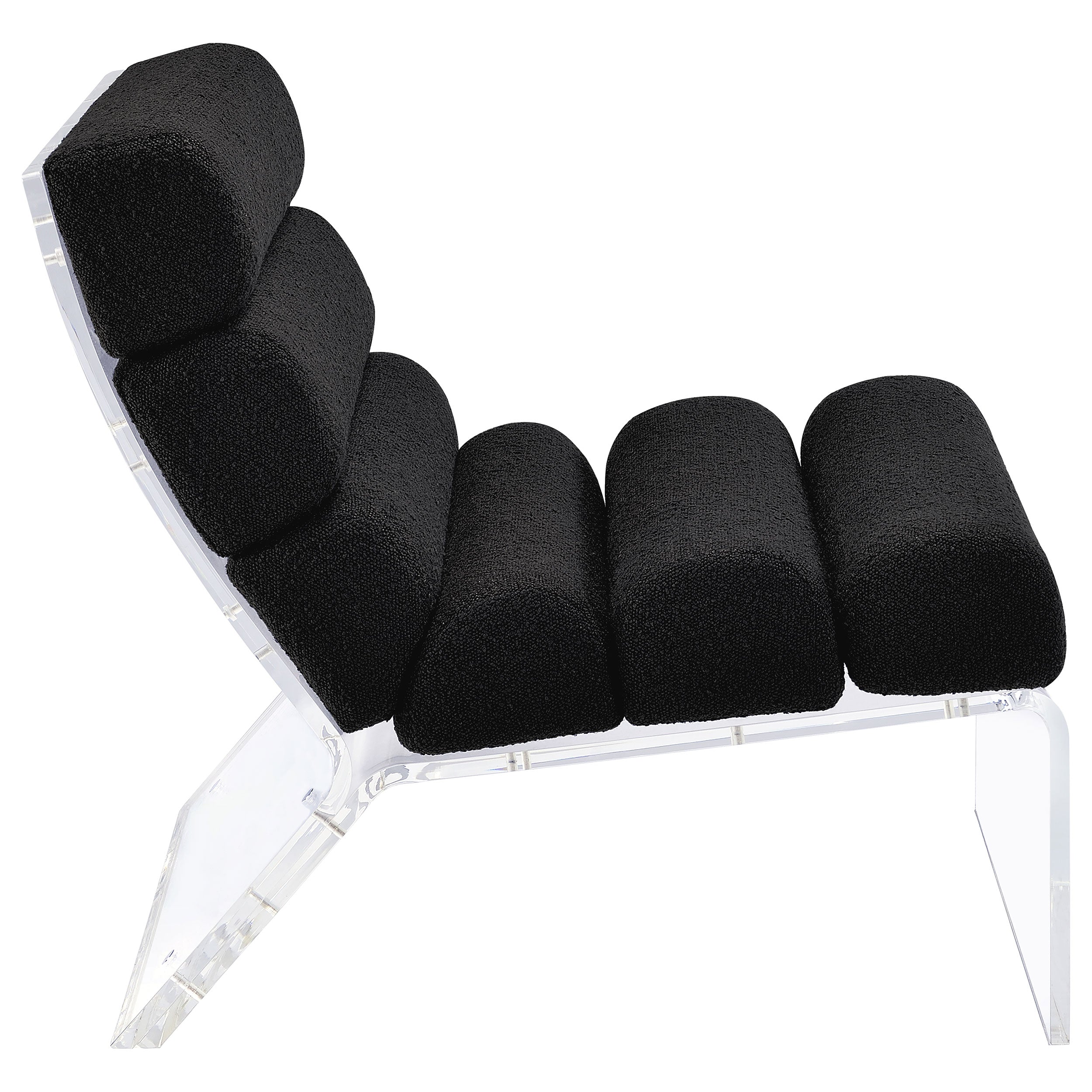 Serreta Boucle Upholstered Armless Acrylic Chair Black — view 9
