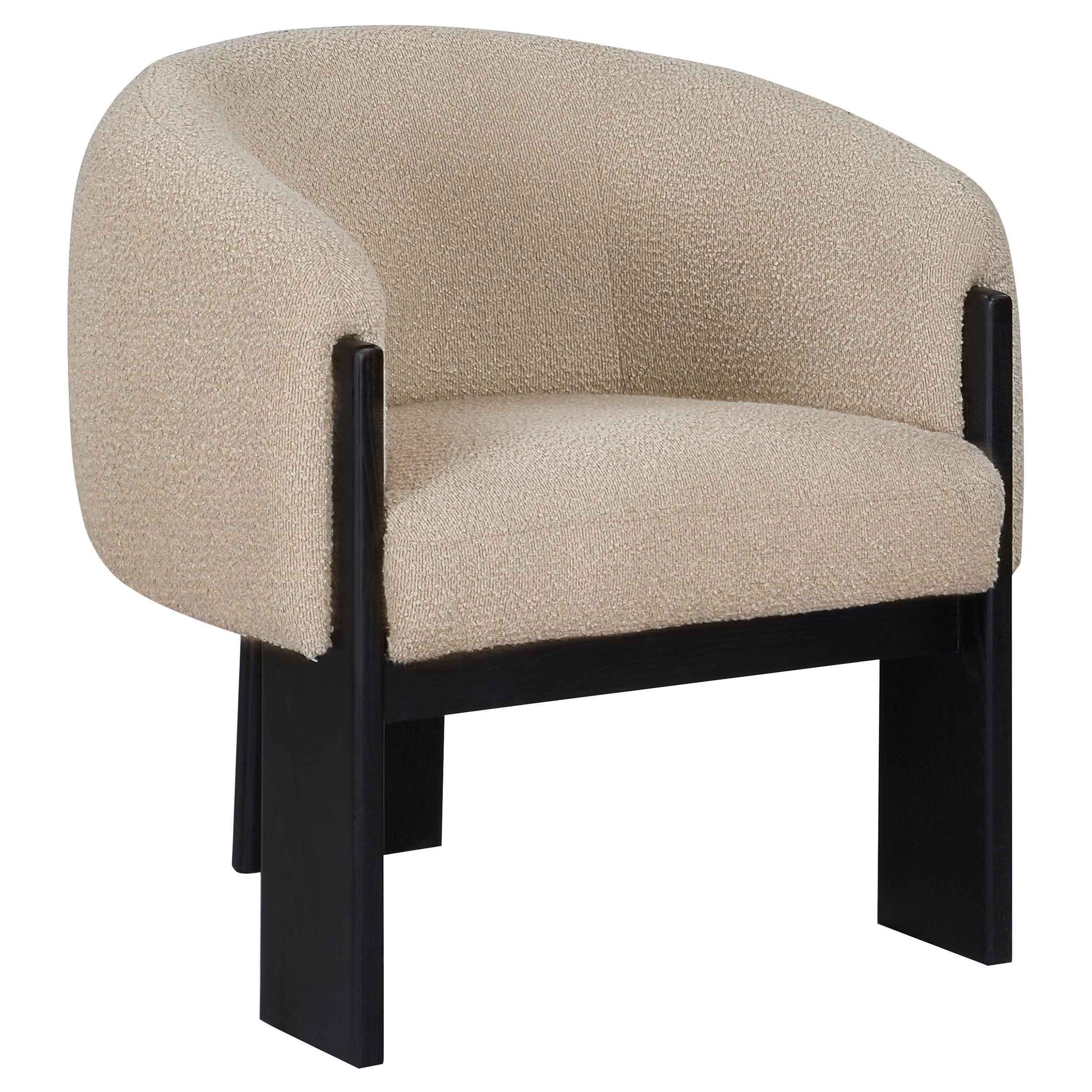 Valdez Boucle Upholstered Barrel Back Accent Chair Beige — view 1