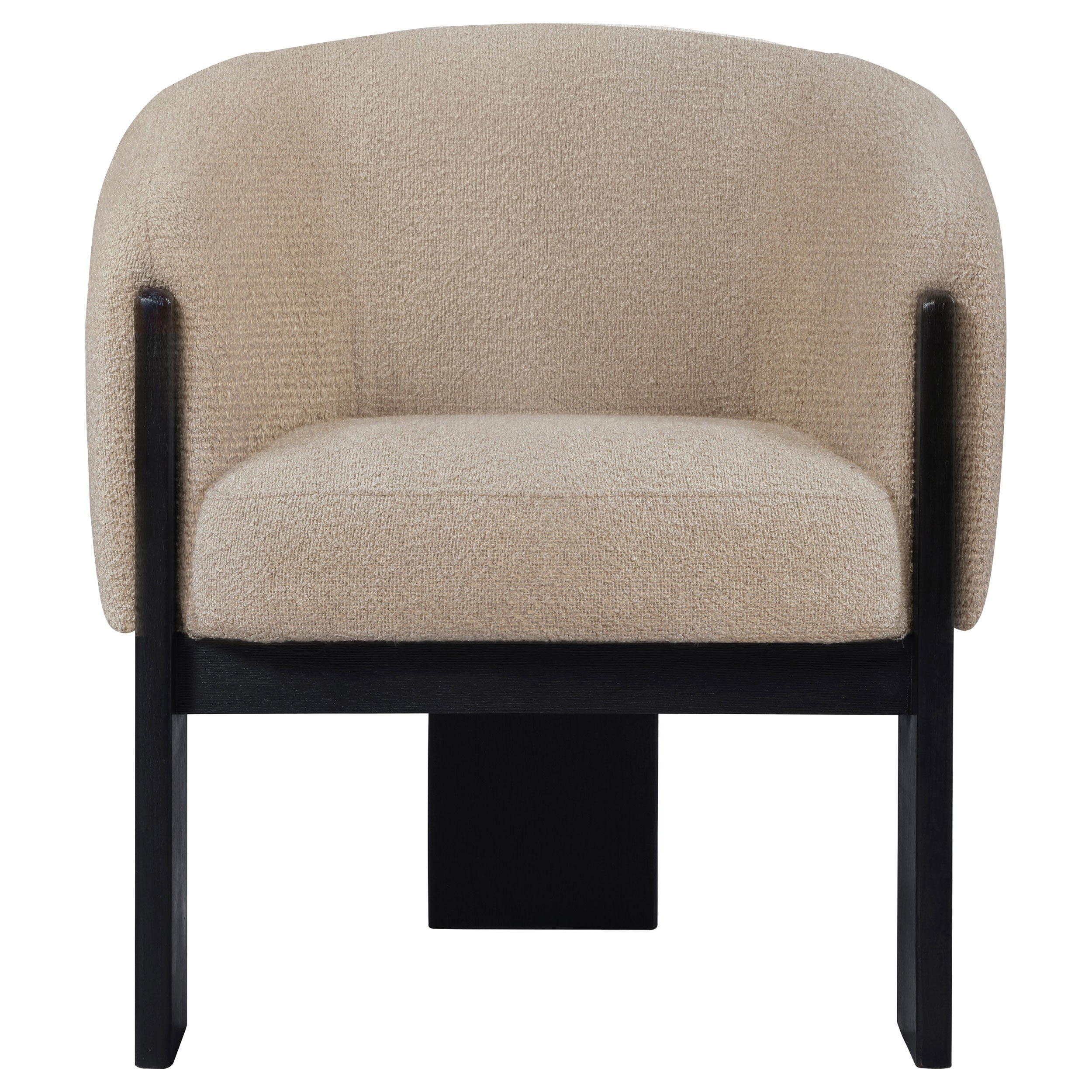Valdez Boucle Upholstered Barrel Back Accent Chair Beige — view 3