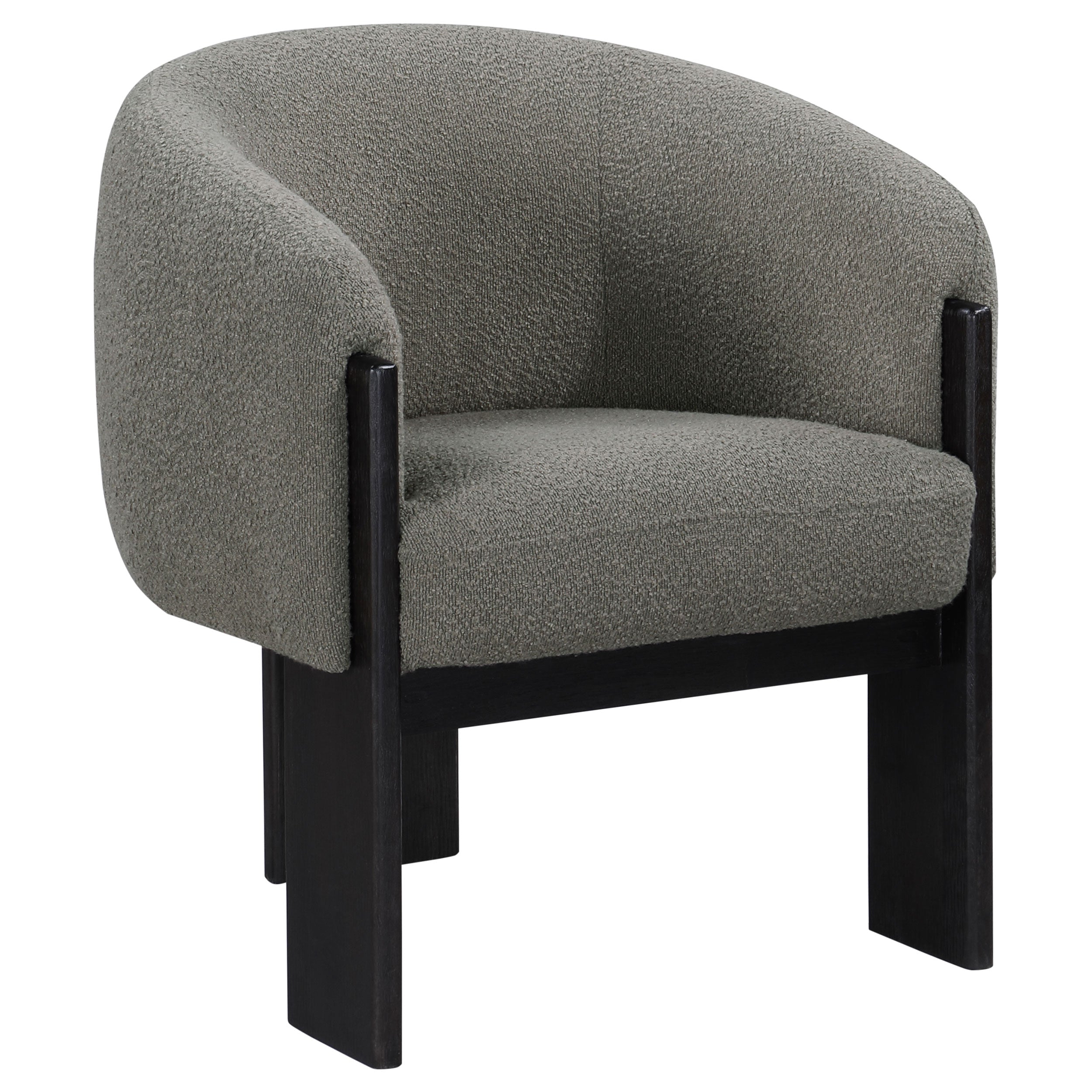 Valdez Boucle Upholstered Barrel Back Accent Chair Brown — view 1