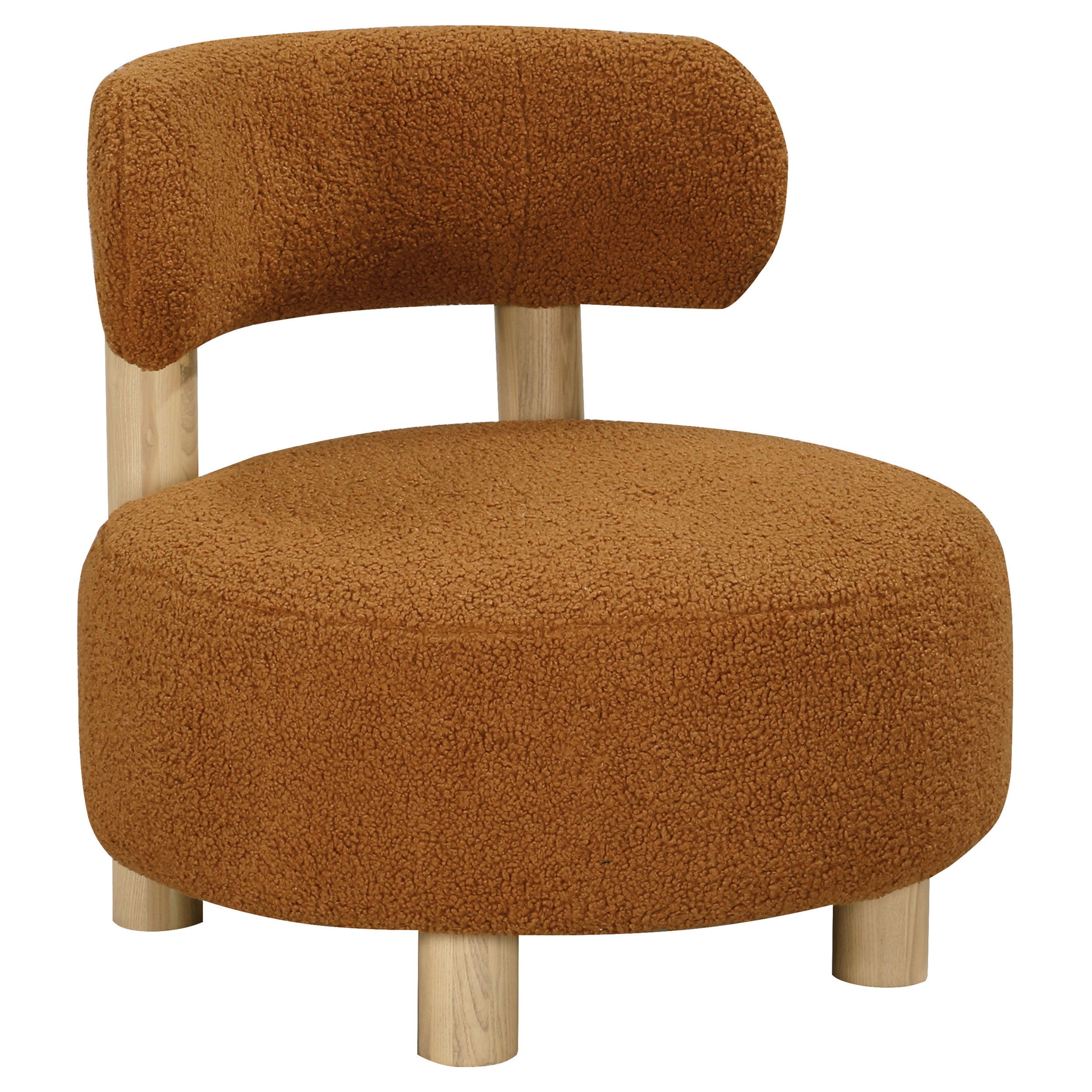 Zonie Boucle Upholstered Barrel Back Accent Chair Orange — view 1