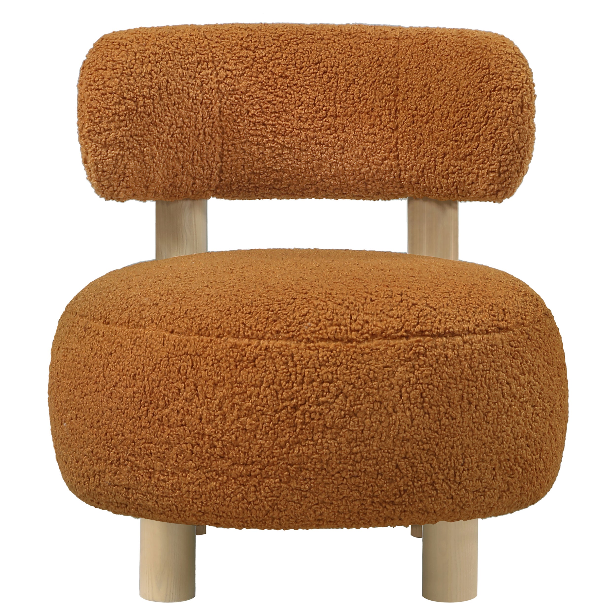 Zonie Boucle Upholstered Barrel Back Accent Chair Orange — view 3