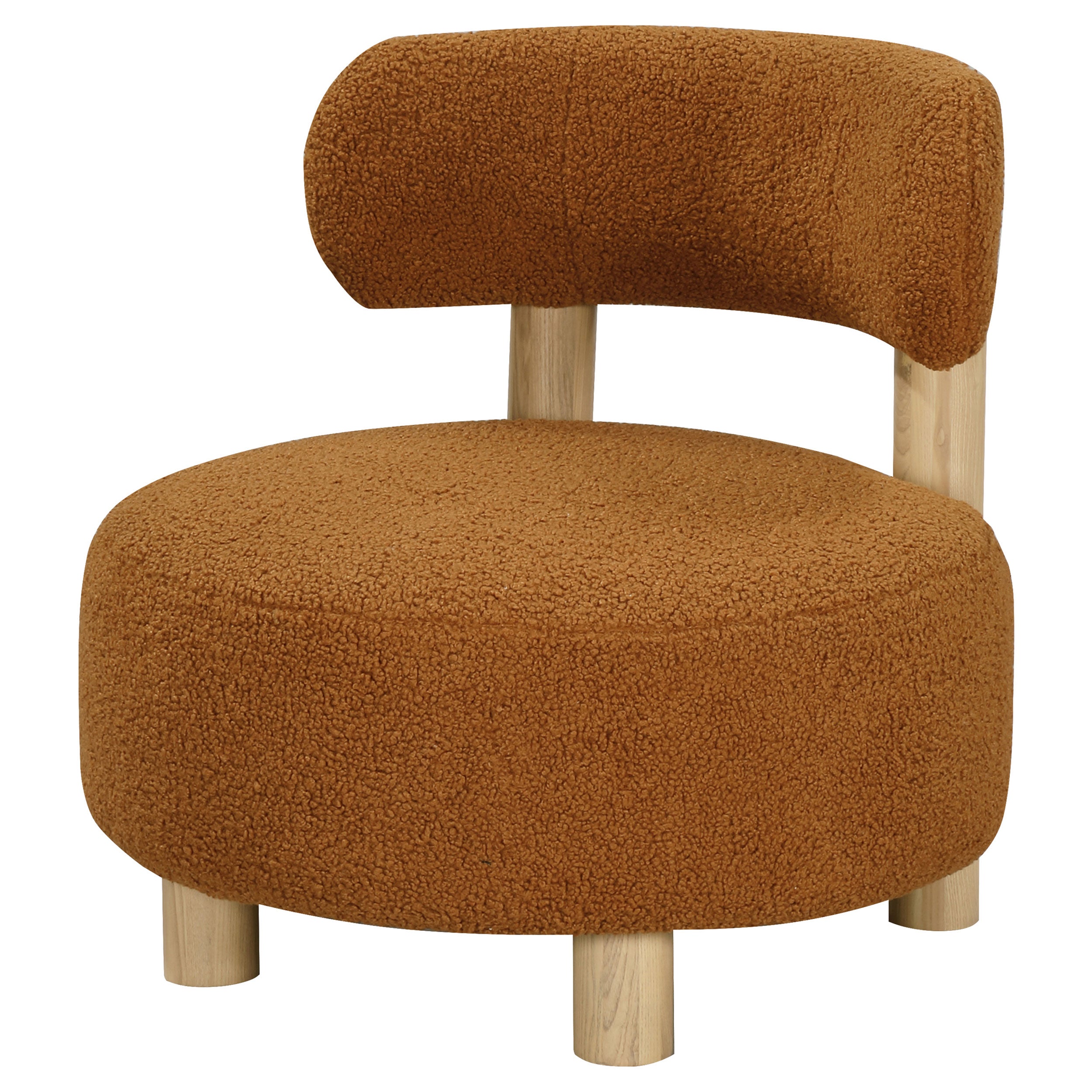 Zonie Boucle Upholstered Barrel Back Accent Chair Orange — view 4