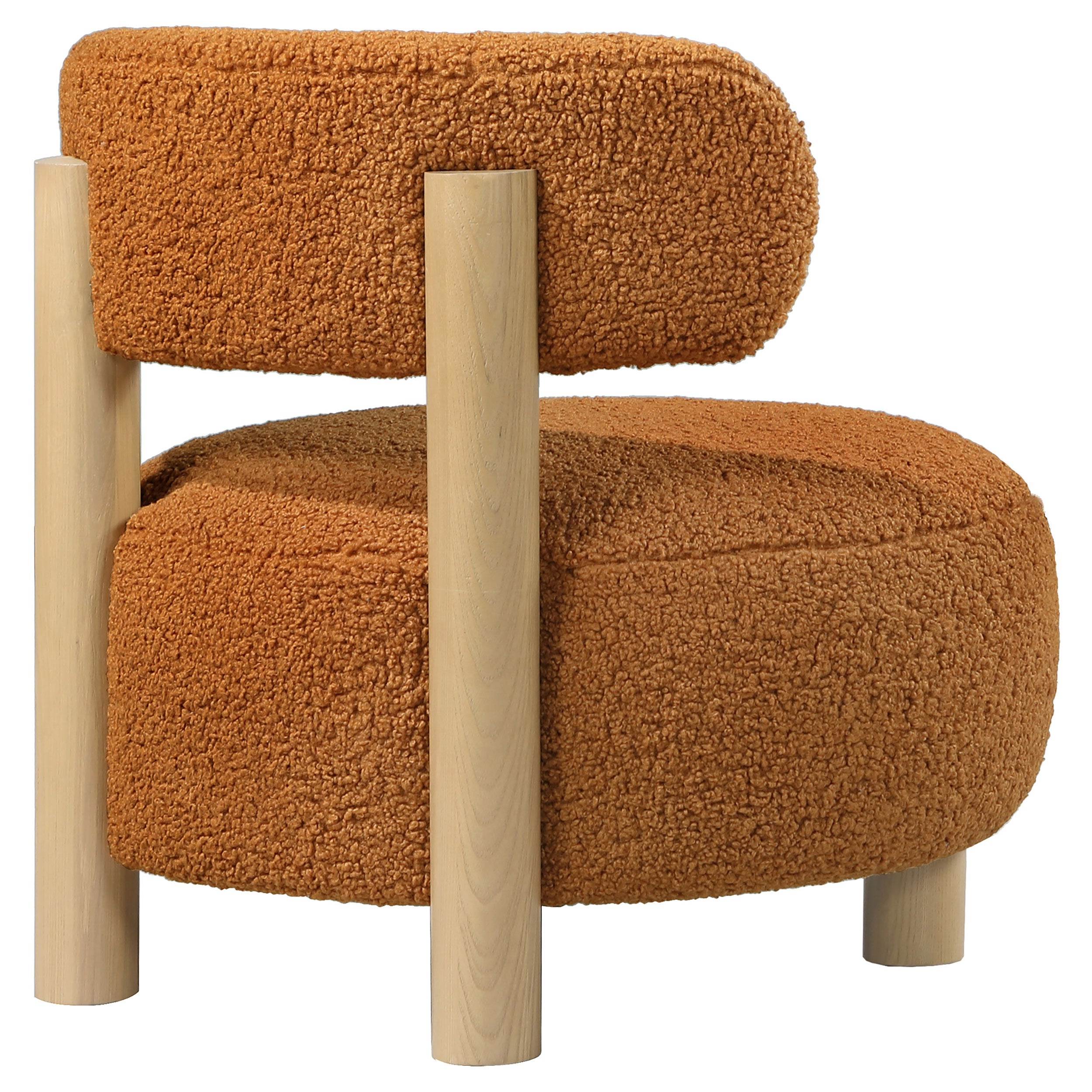Zonie Boucle Upholstered Barrel Back Accent Chair Orange — view 8