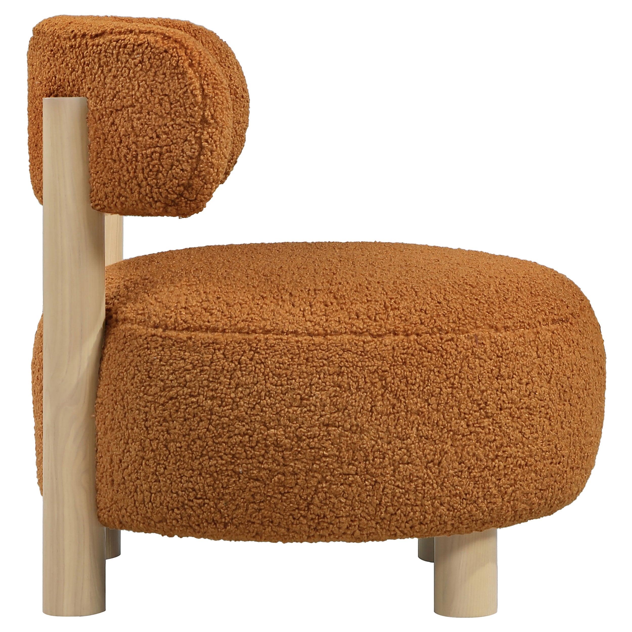 Zonie Boucle Upholstered Barrel Back Accent Chair Orange — view 9