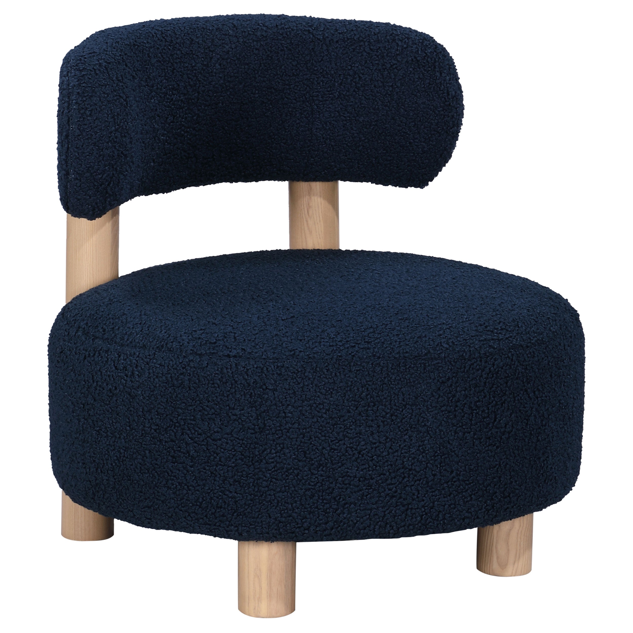 Zonie Boucle Upholstered Barrel Back Accent Chair Blue — view 1