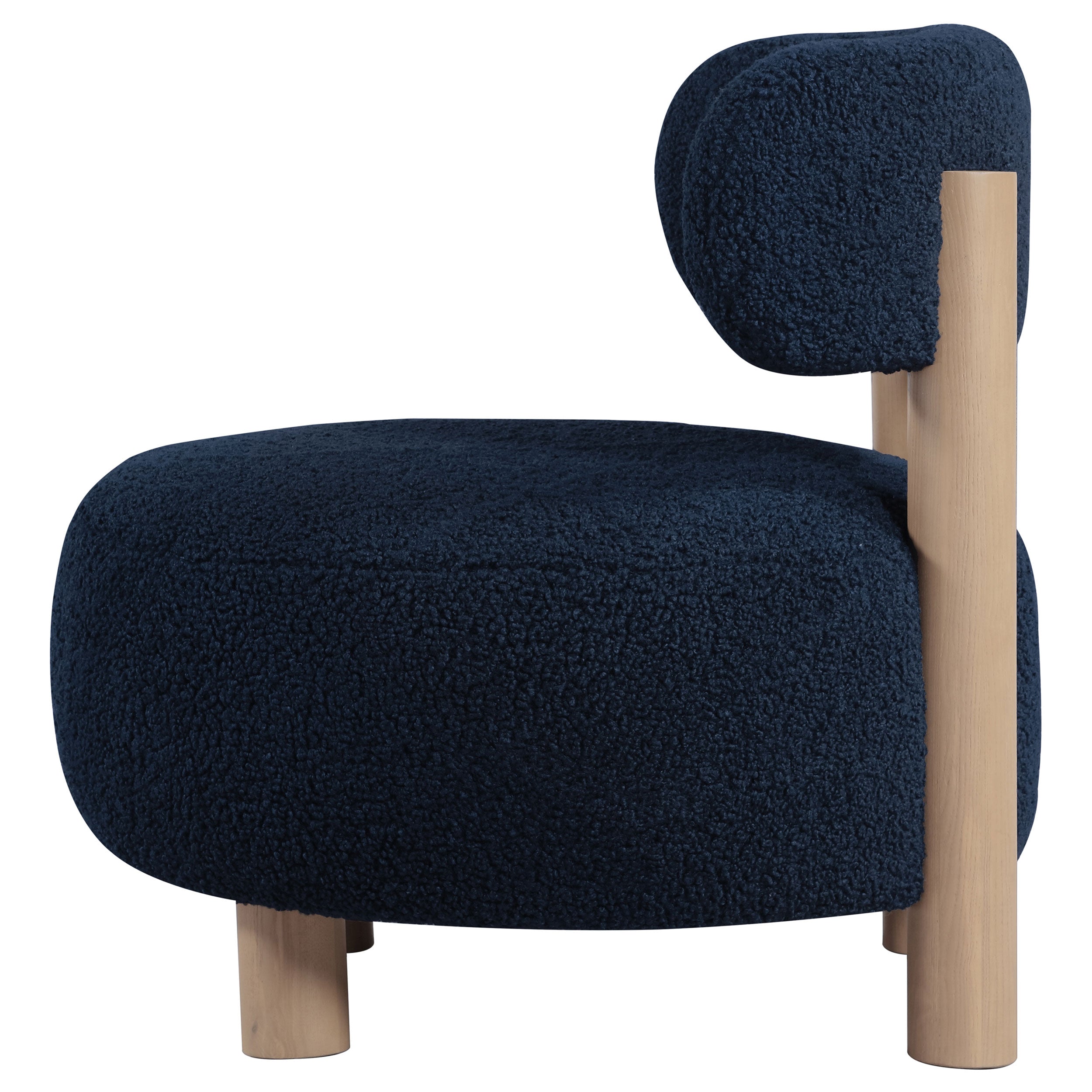 Zonie Boucle Upholstered Barrel Back Accent Chair Blue — view 5