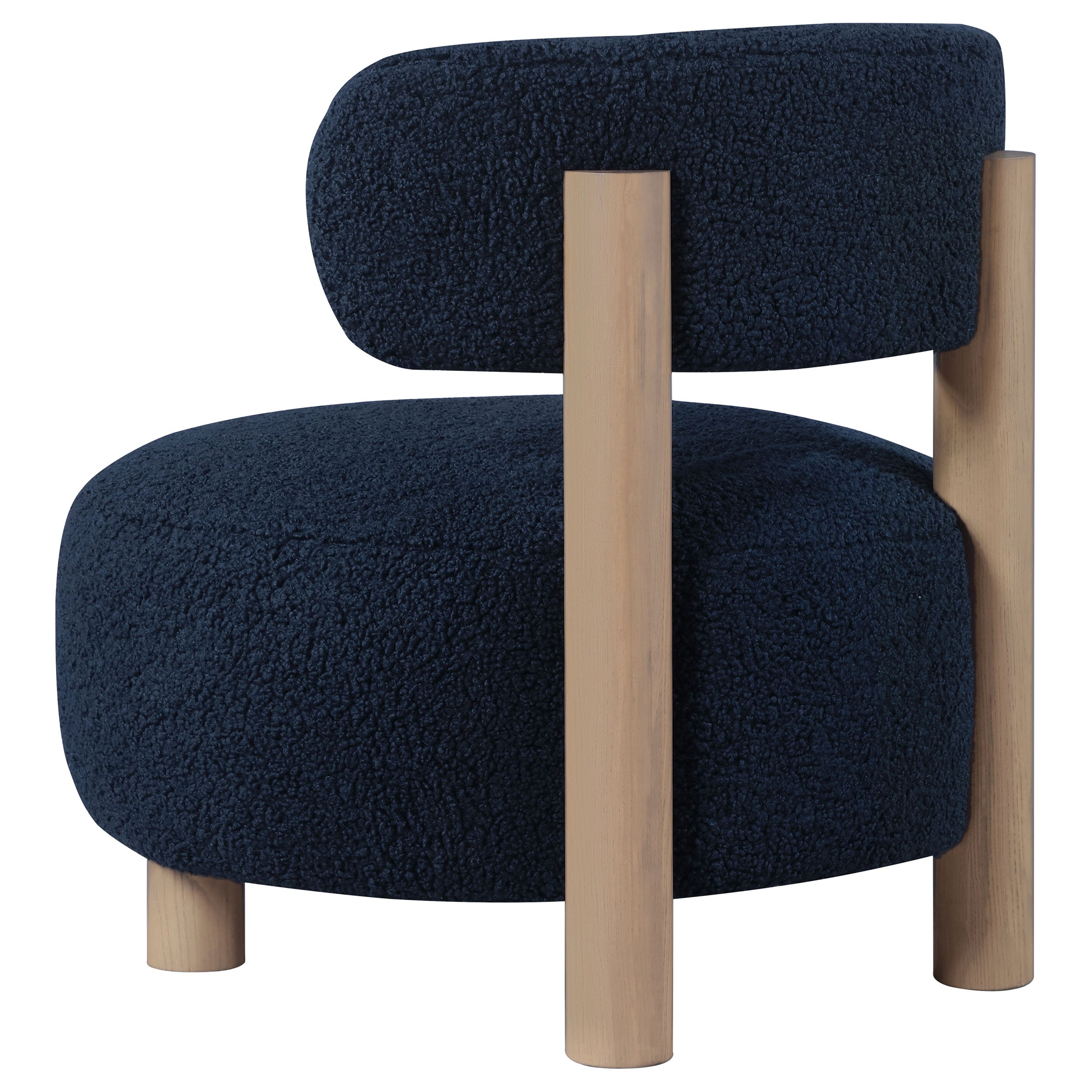 Zonie Boucle Upholstered Barrel Back Accent Chair Blue — view 6