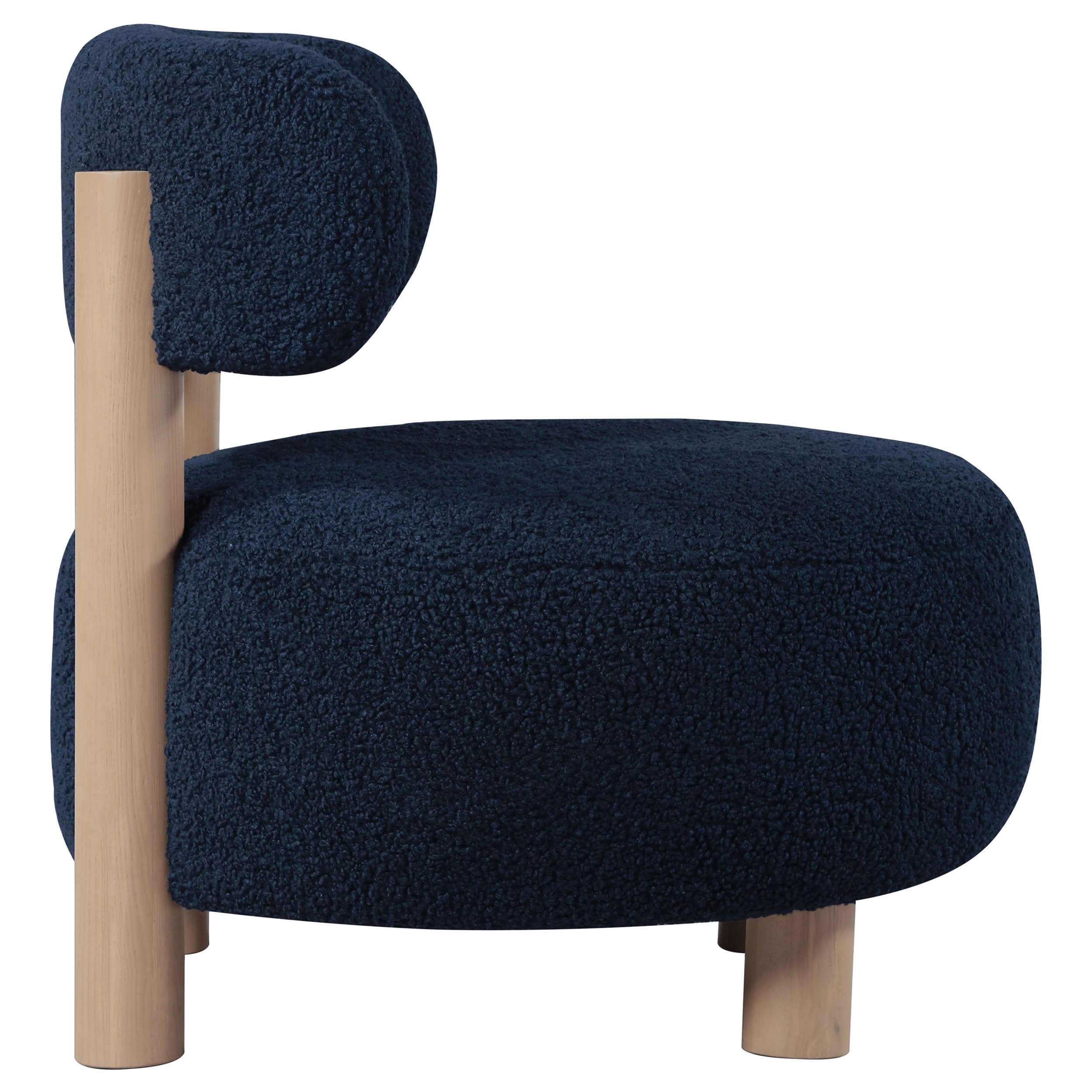 Zonie Boucle Upholstered Barrel Back Accent Chair Blue — view 9