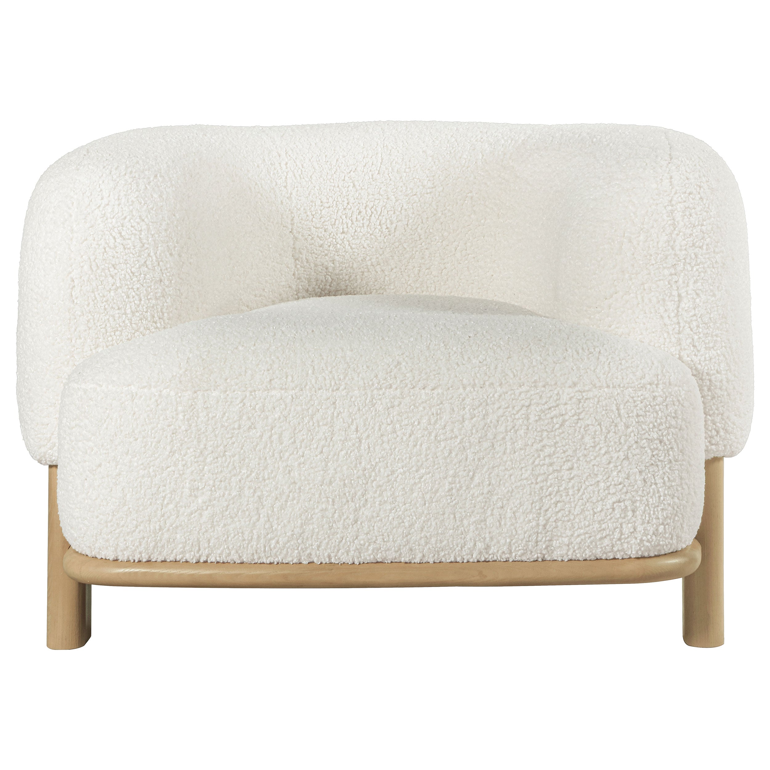 Lawler Upholstered Barrel Back Accent Chair Ivory and Natural — view 3