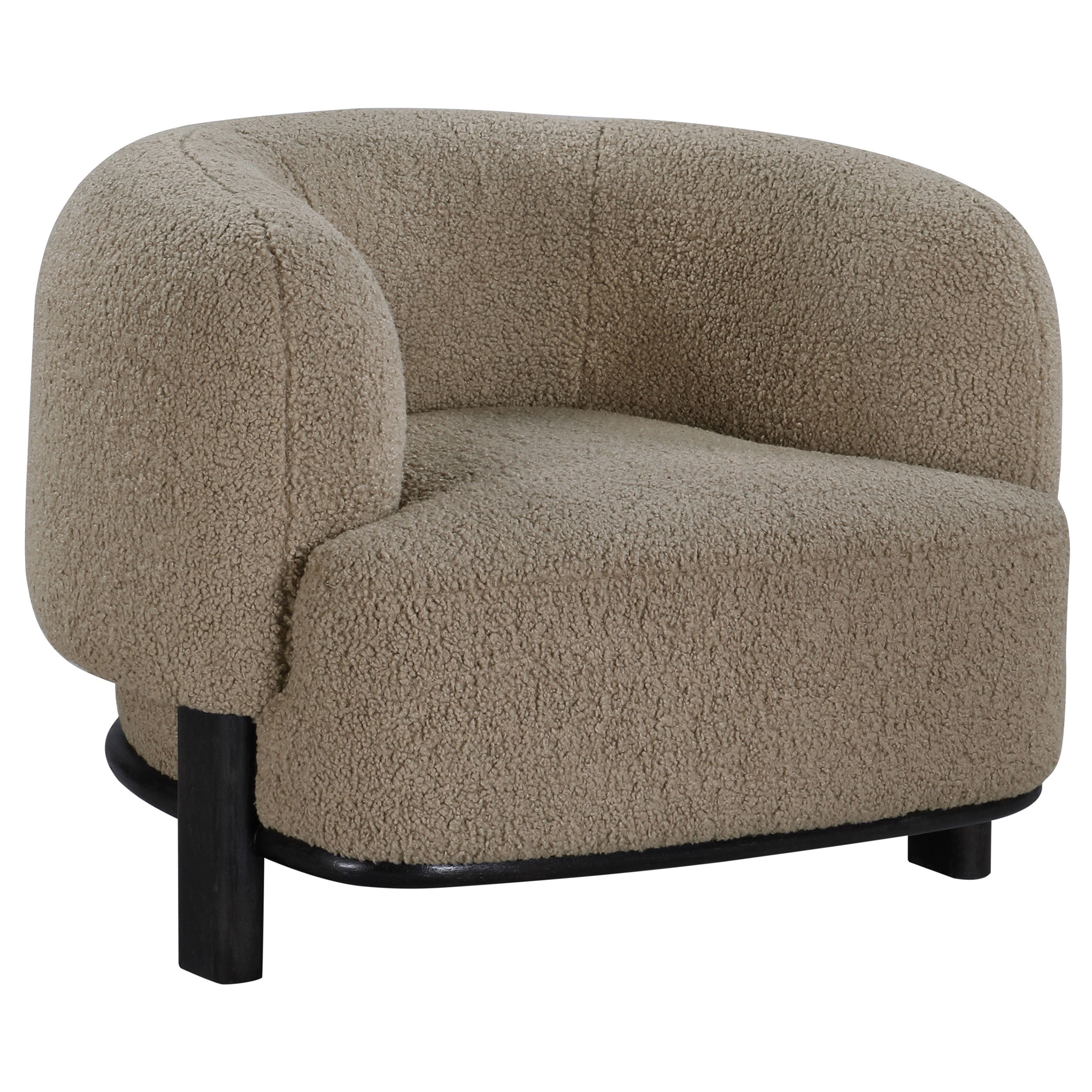 Lawler Upholstered Barrel Back Accent Chair Brown and Black — view 1