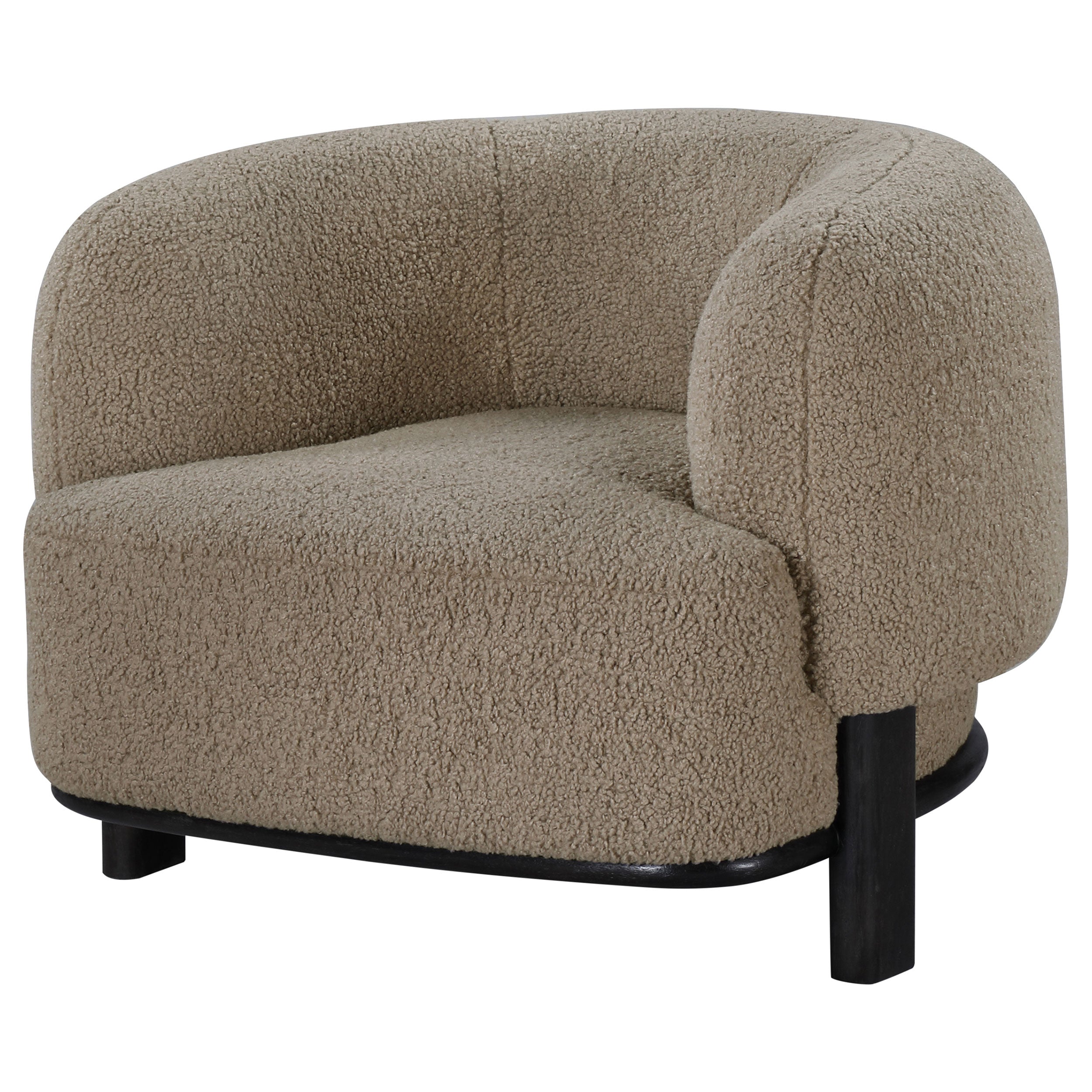Lawler Upholstered Barrel Back Accent Chair Brown and Black — view 4