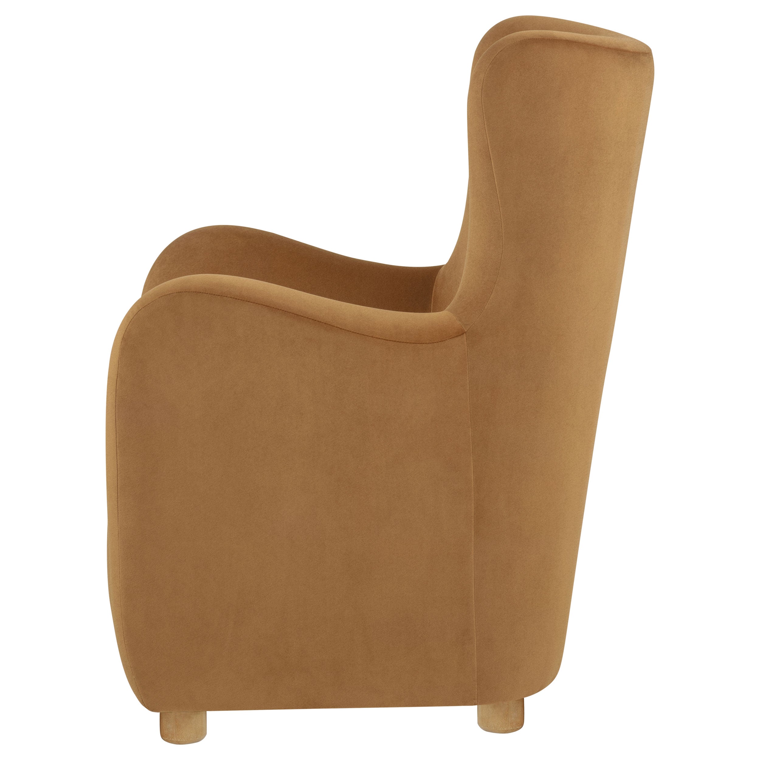 Thornton Velvet Upholstered Wingback Lounge Accent Chair Cognac — view 5