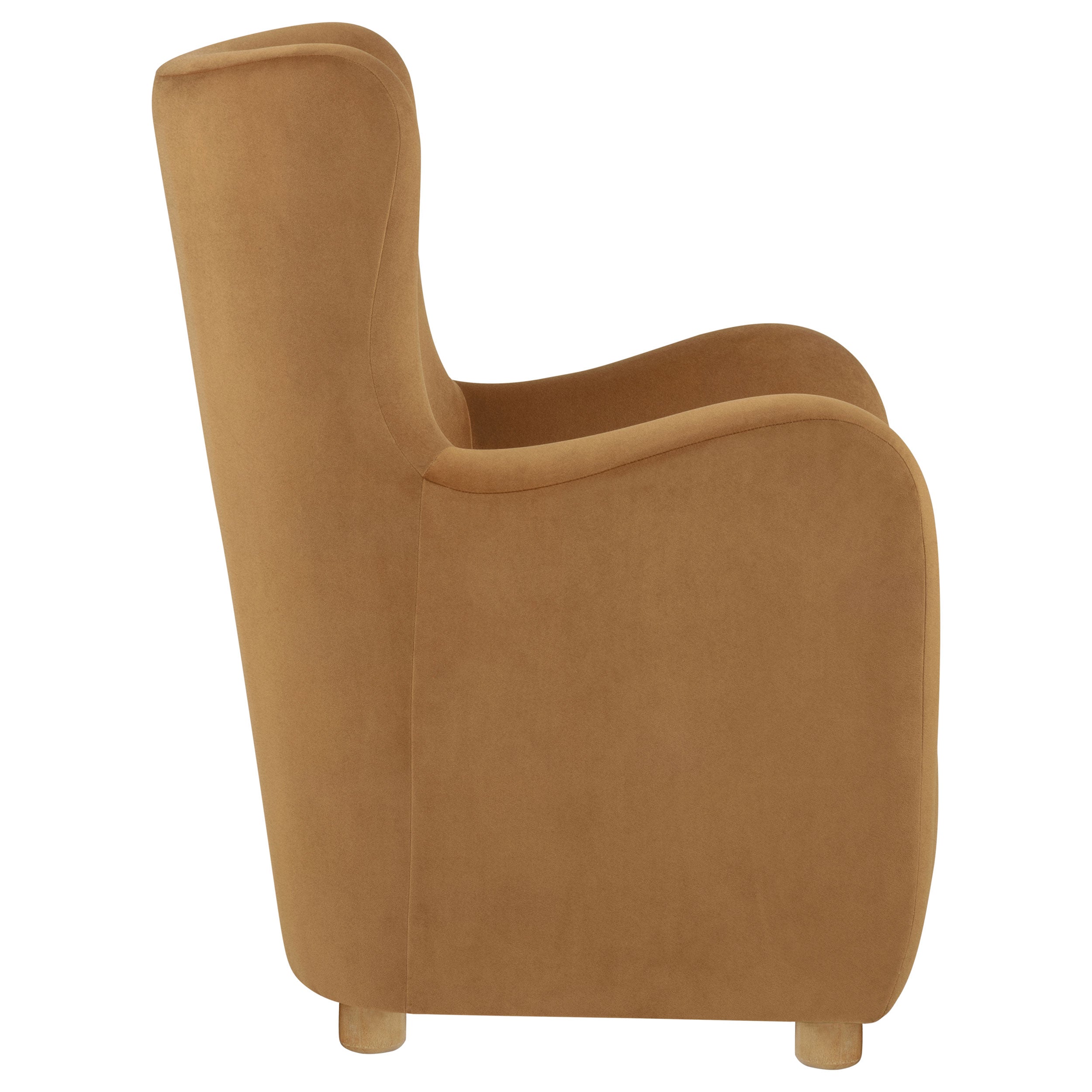 Thornton Velvet Upholstered Wingback Lounge Accent Chair Cognac — view 9