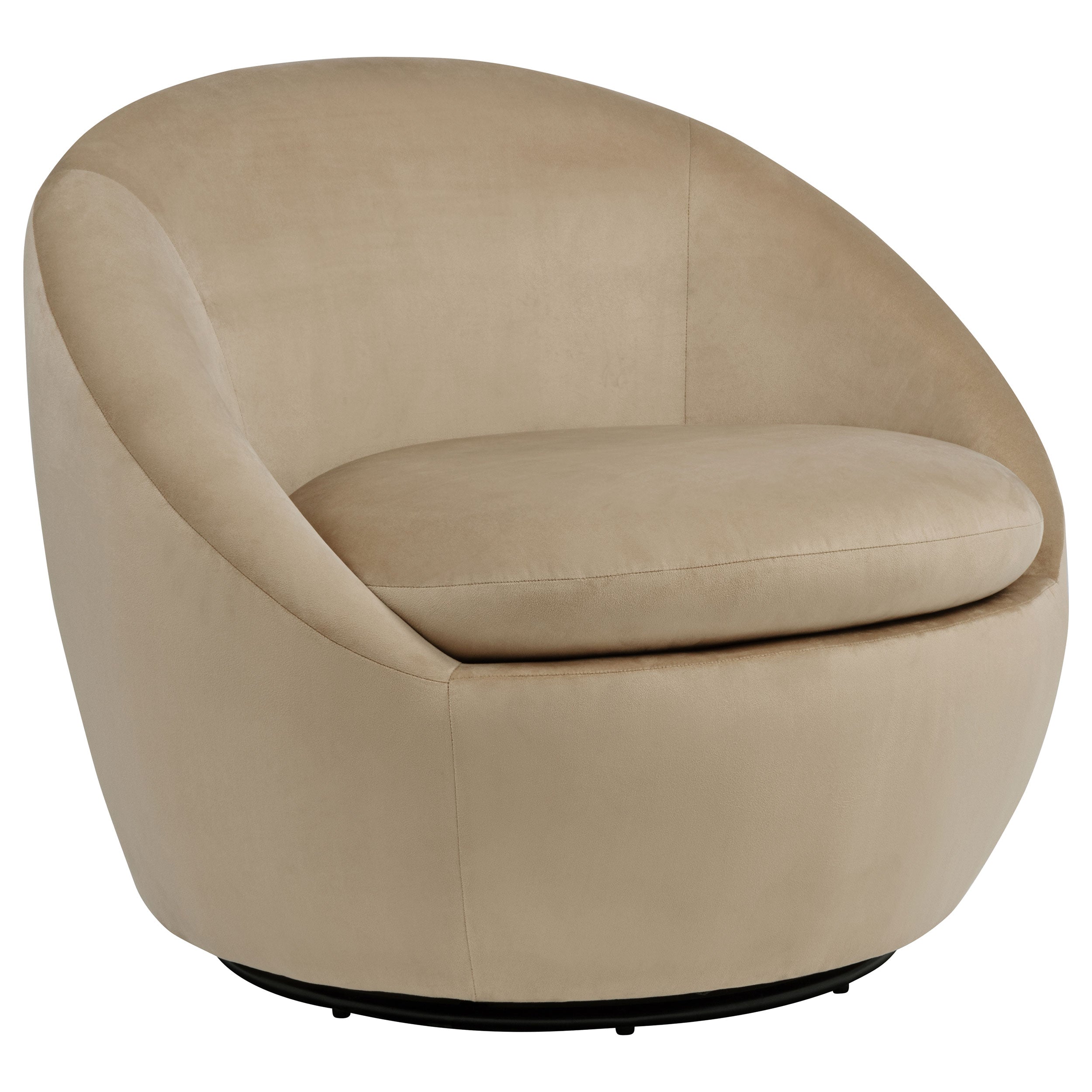 Myernick Velvet Upholstered Swivel Accent Chair Camel — view 1
