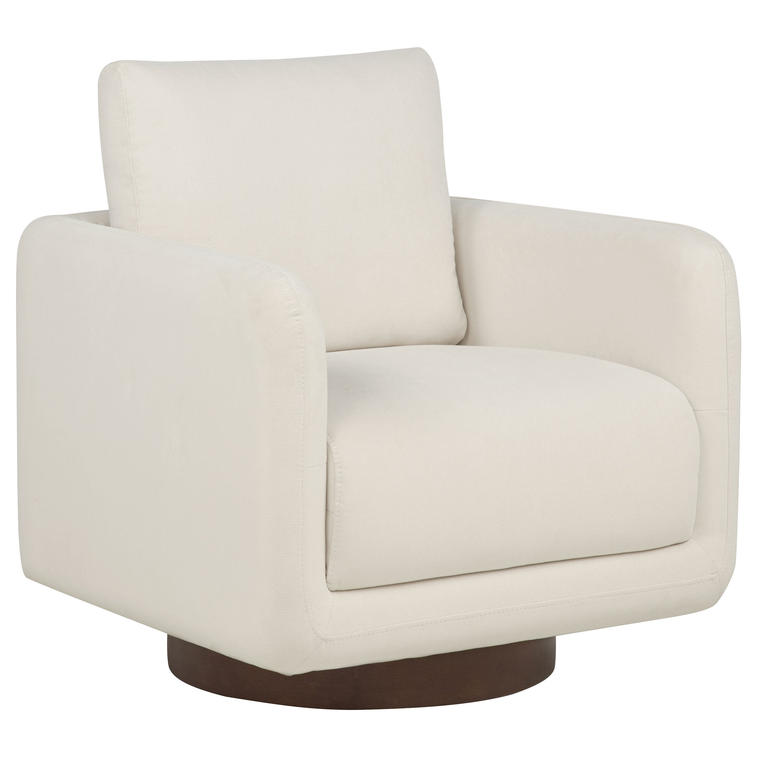 Iris Fabric Upholstered Swivel Accent Chair Ivory — view 1