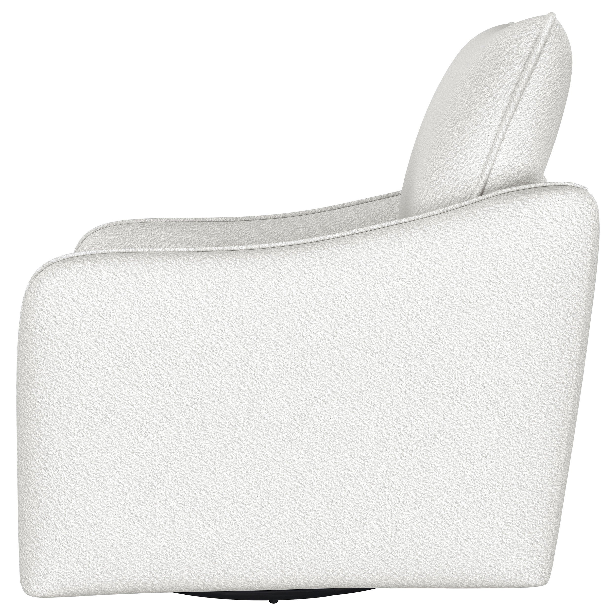 Madia Upholstered Sloped Arm Swivel Glider Chair Vanilla — view 5