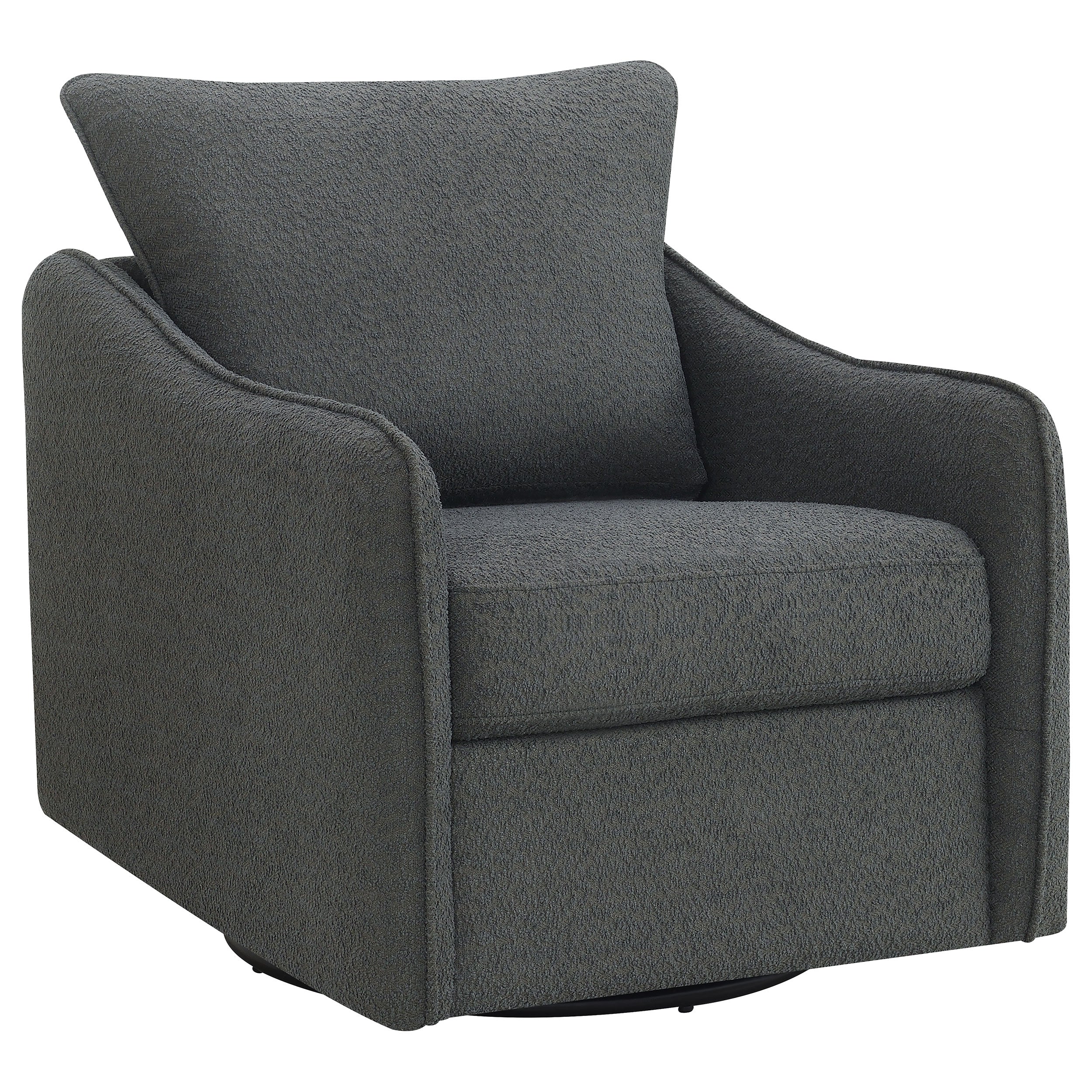 Madia Upholstered Sloped Arm Swivel Glider Chair Charcoal — view 1