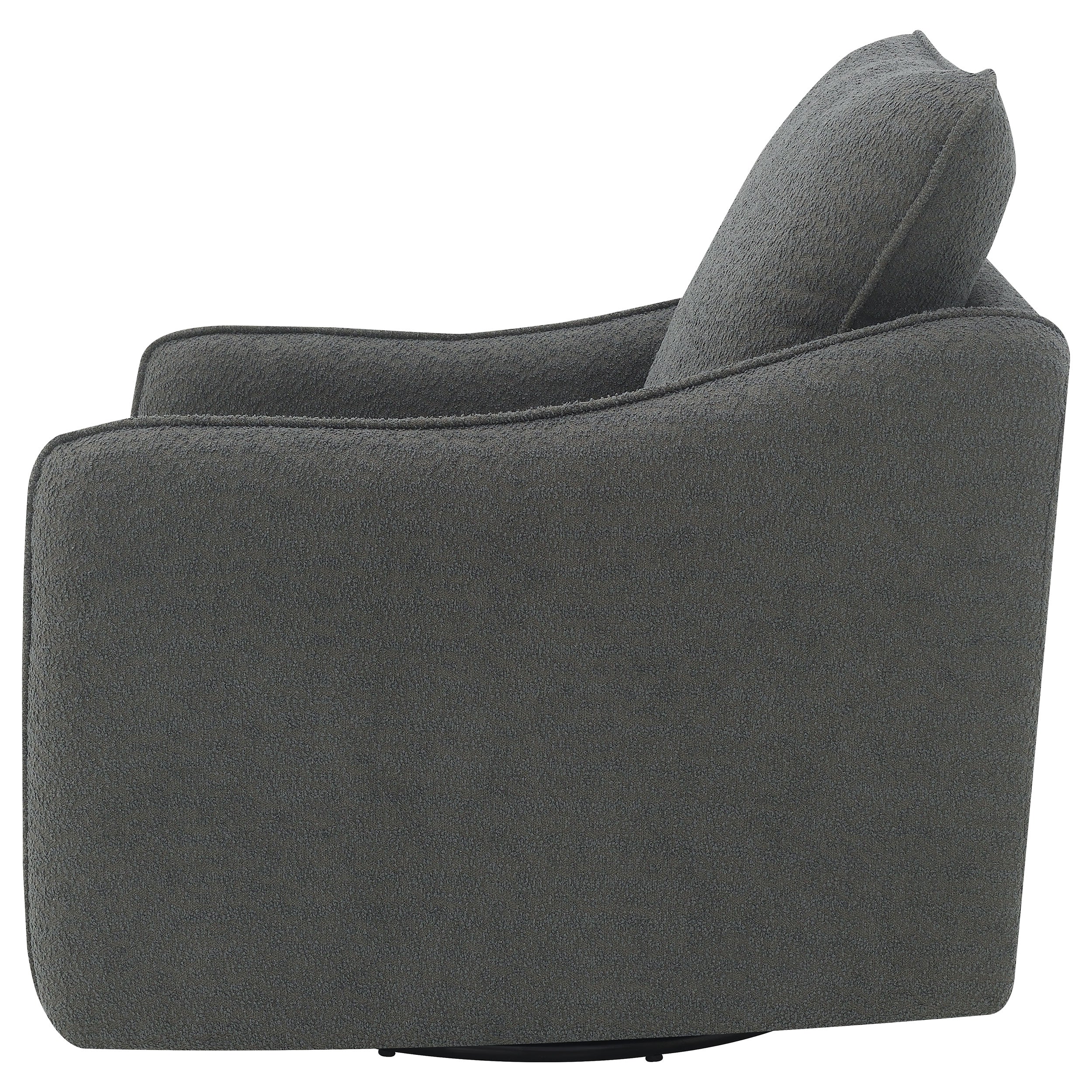 Madia Upholstered Sloped Arm Swivel Glider Chair Charcoal — view 5
