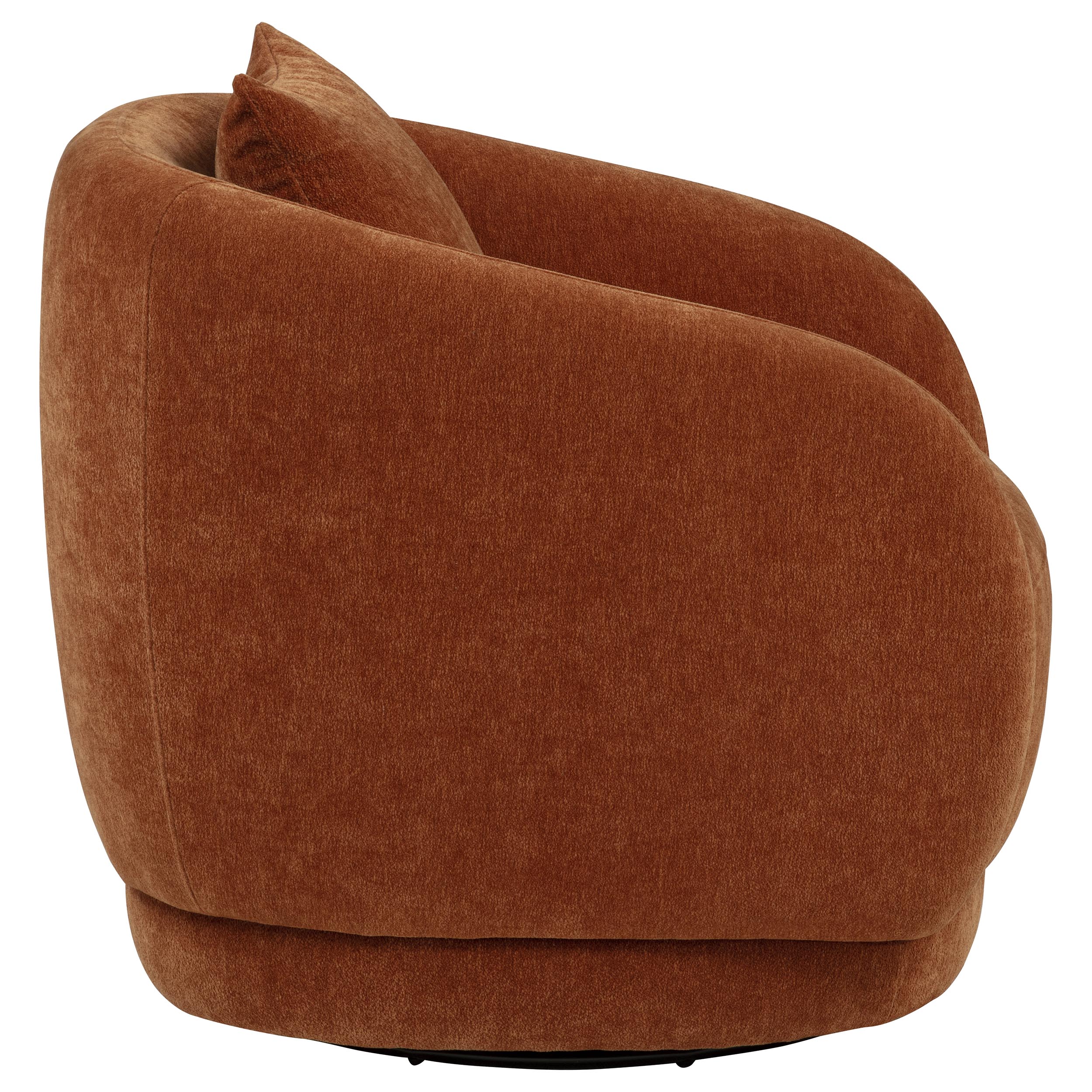 Arnaud Chenille Upholstered Swivel Accent Chair Burnt Orange — view 7