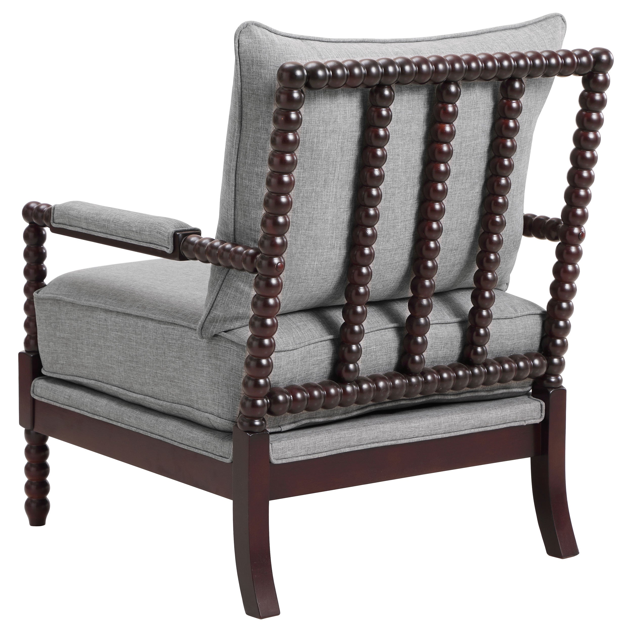 Blanchett Upholstered Bobbin Accent Chair Grey and Cappuccino — view 6